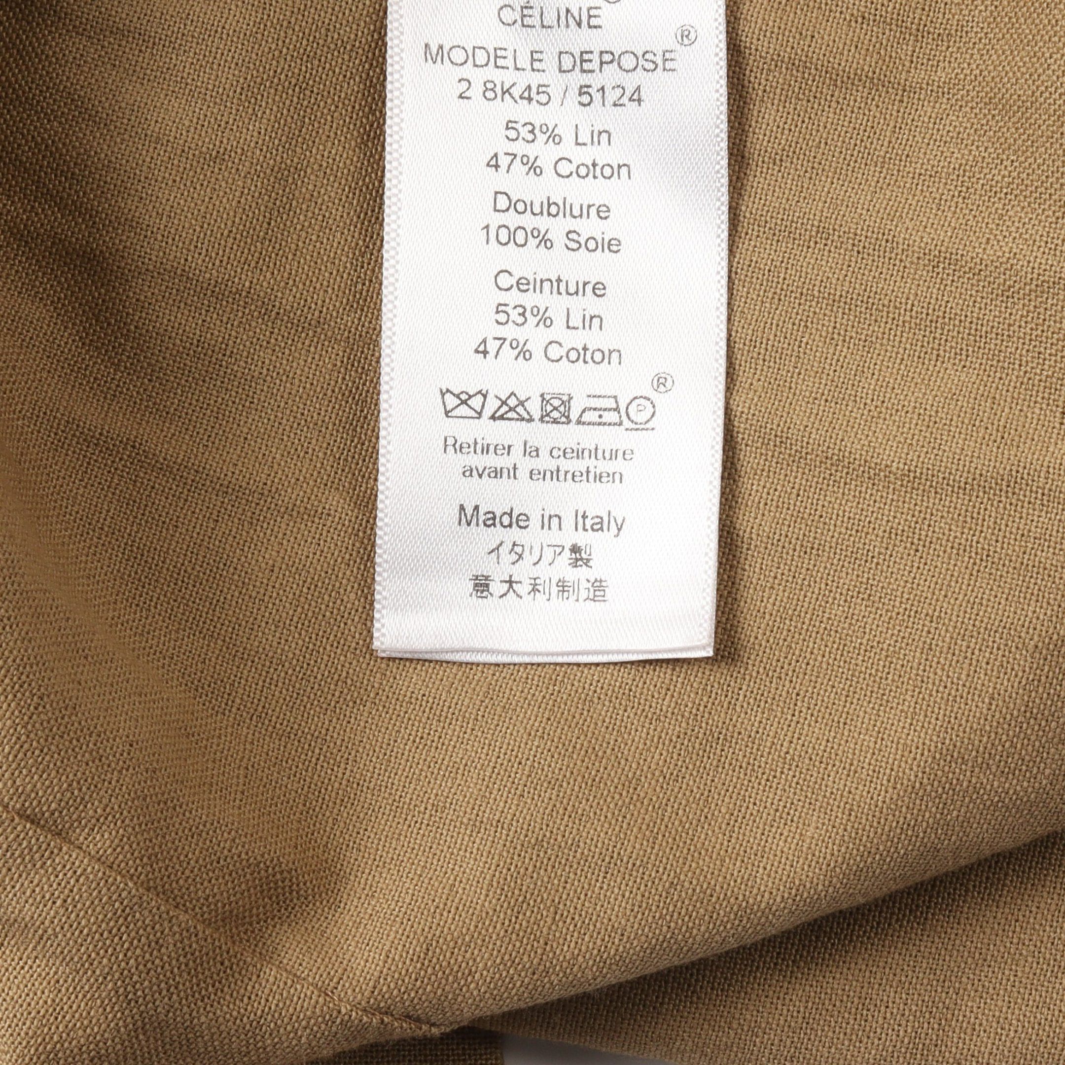 Celine Celine Gown Coat Linen Cotton Beige Size ONE SIZE - 5 Thumbnail