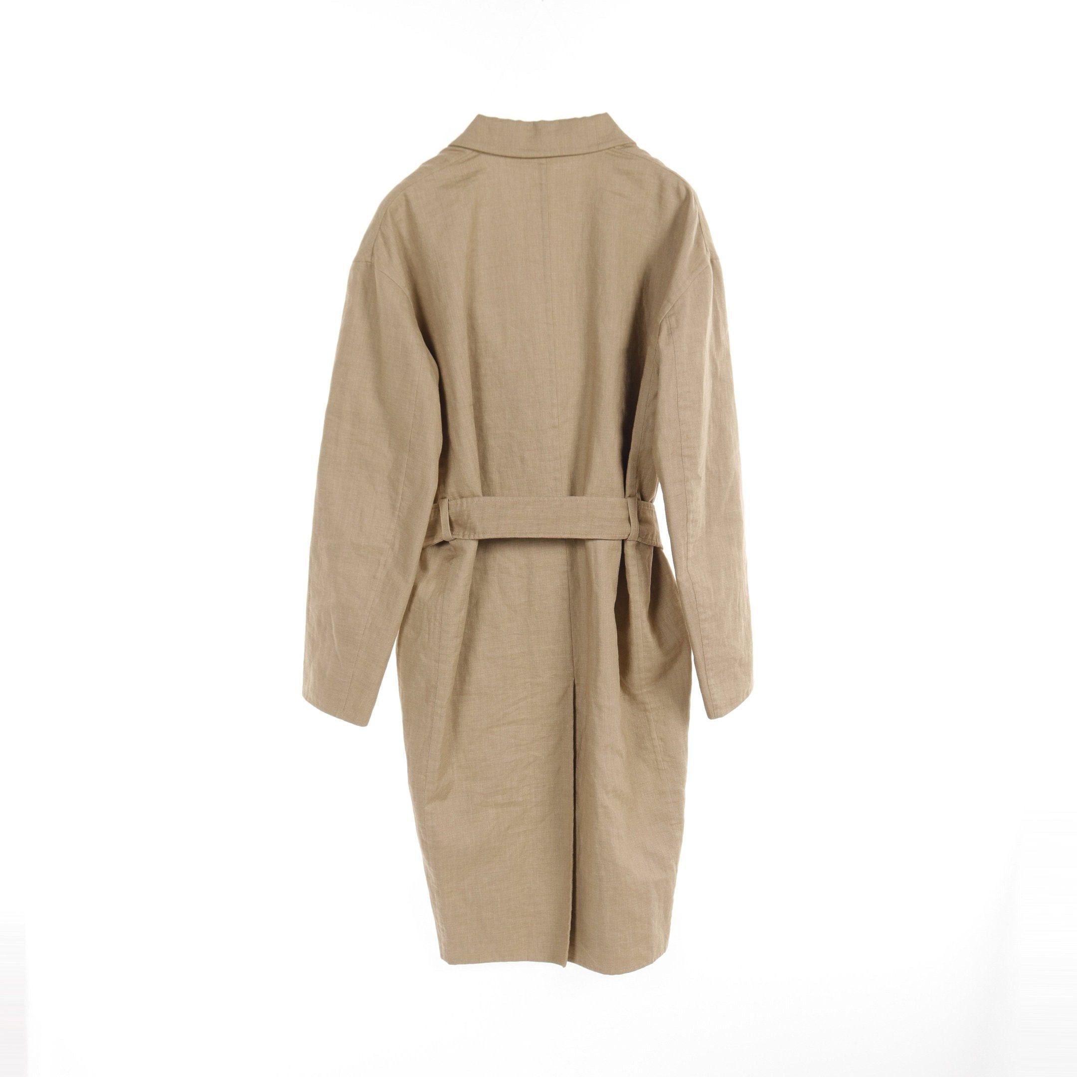 Celine Celine Gown Coat Linen Cotton Beige Size ONE SIZE - 2 Thumbnail