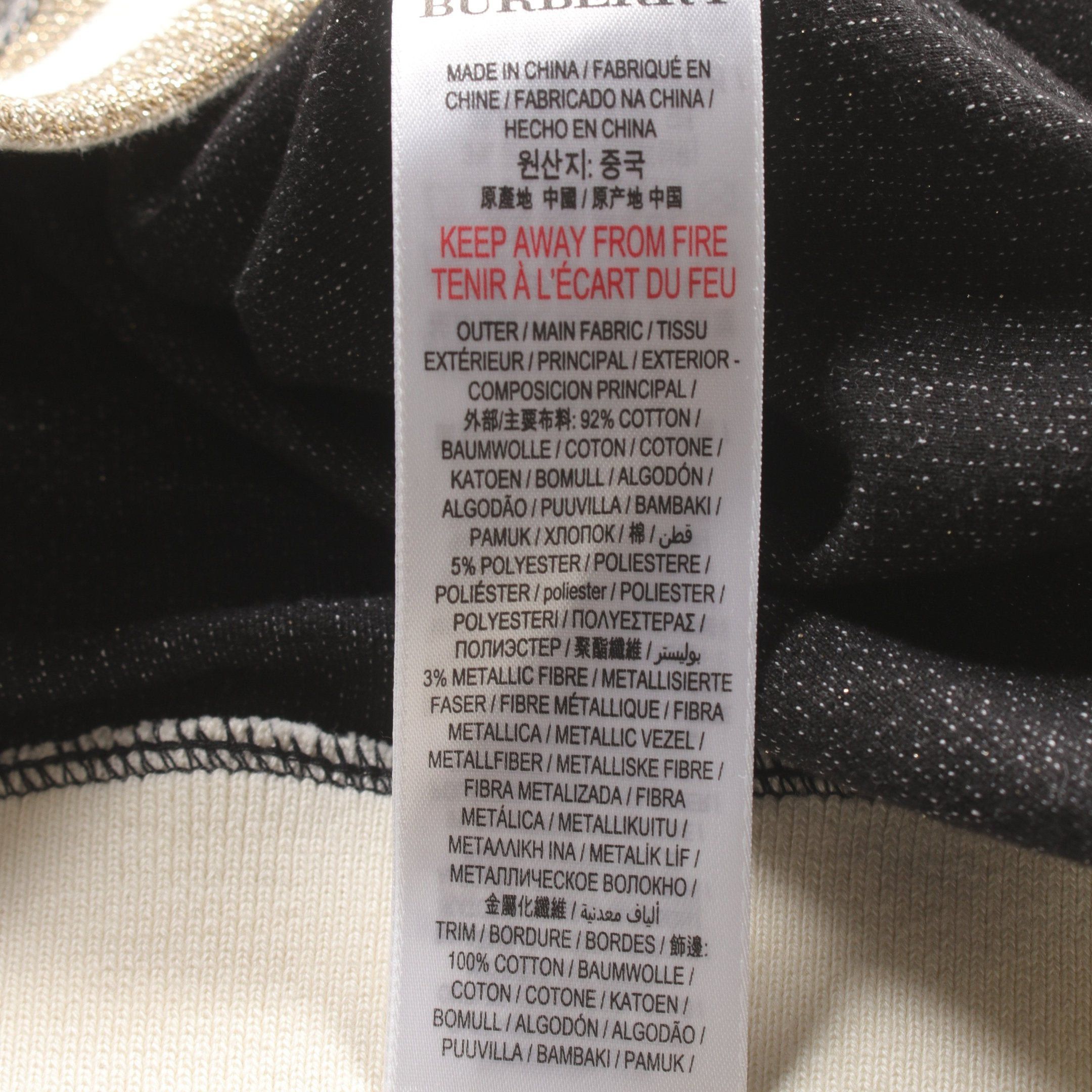 Burberry Burberry Sweatshirt Crew Neck Logo Embroidery Cotton Gray Multicolor Glitter Kids Size ONE SIZE - 4 Thumbnail