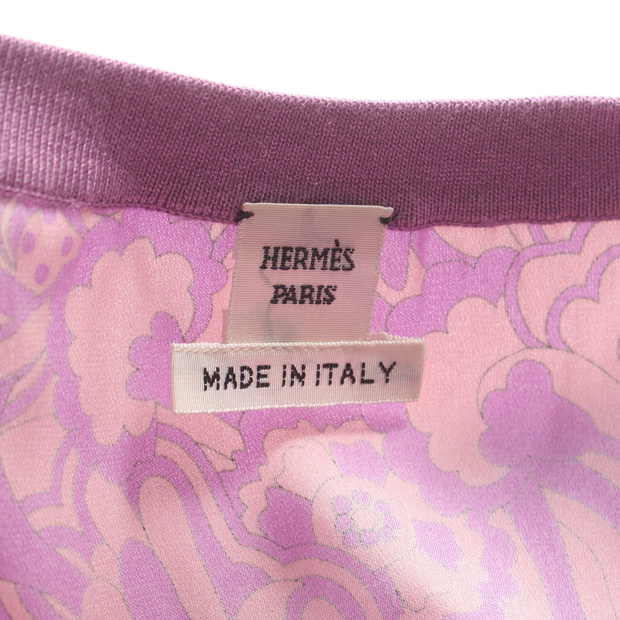 Hermes Hermes One Piece No Sleeve Silk Rayon Purple Switching Size ONE SIZE - 3 Thumbnail