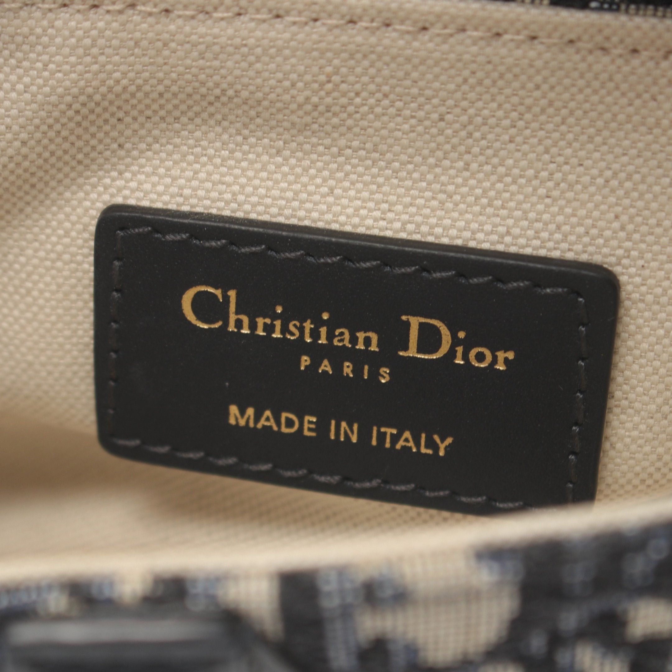 Dior Dior Saddle Bag Trotter Handbag Canvas Leather Navy Light Beige Size ONE SIZE - 4 Thumbnail