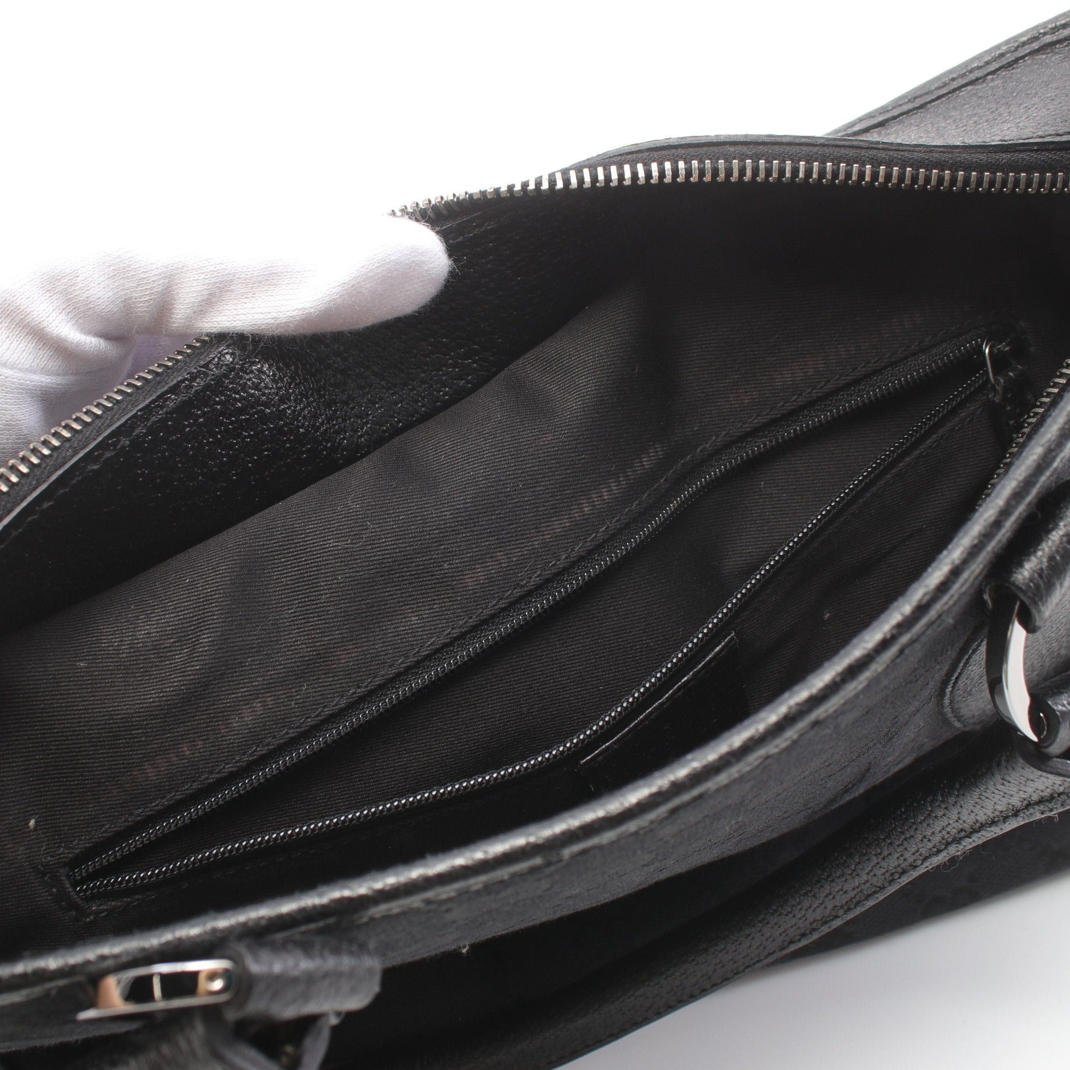 Gucci Gucci Gg Canvas Handbag Leather Black Size ONE SIZE - 7 Thumbnail