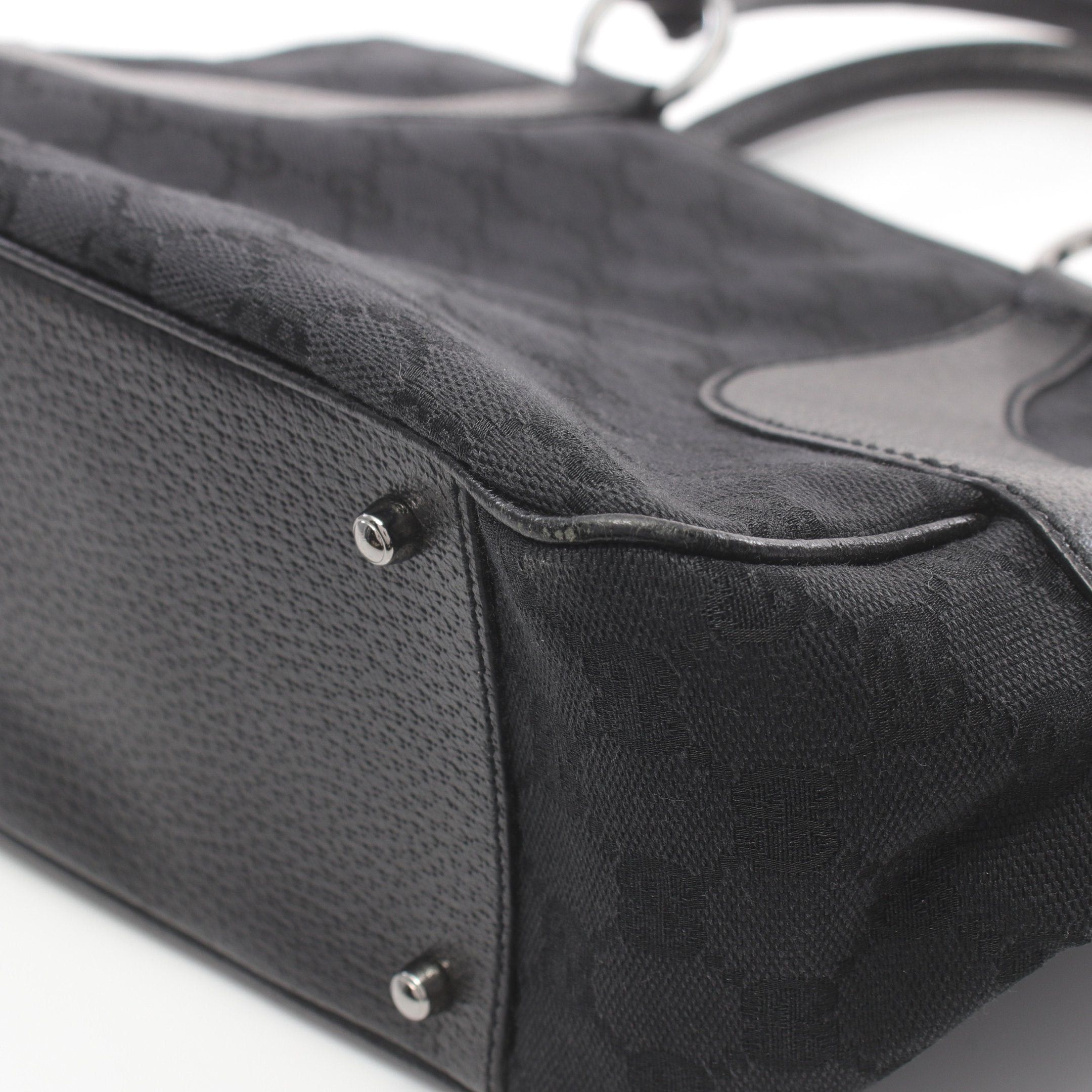 Gucci Gucci Gg Canvas Handbag Leather Black Size ONE SIZE - 6 Thumbnail