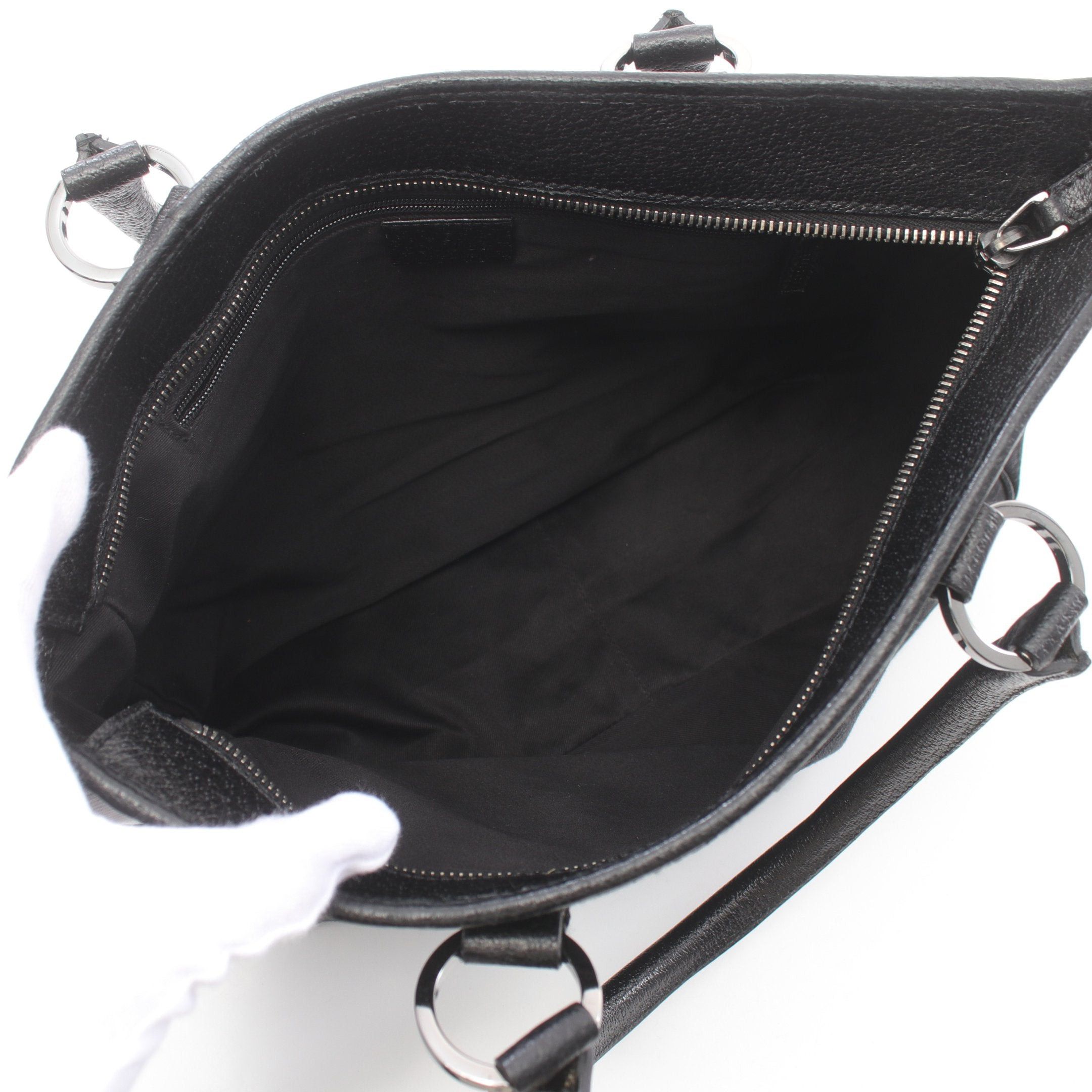 Gucci Gucci Gg Canvas Handbag Leather Black Size ONE SIZE - 3 Thumbnail