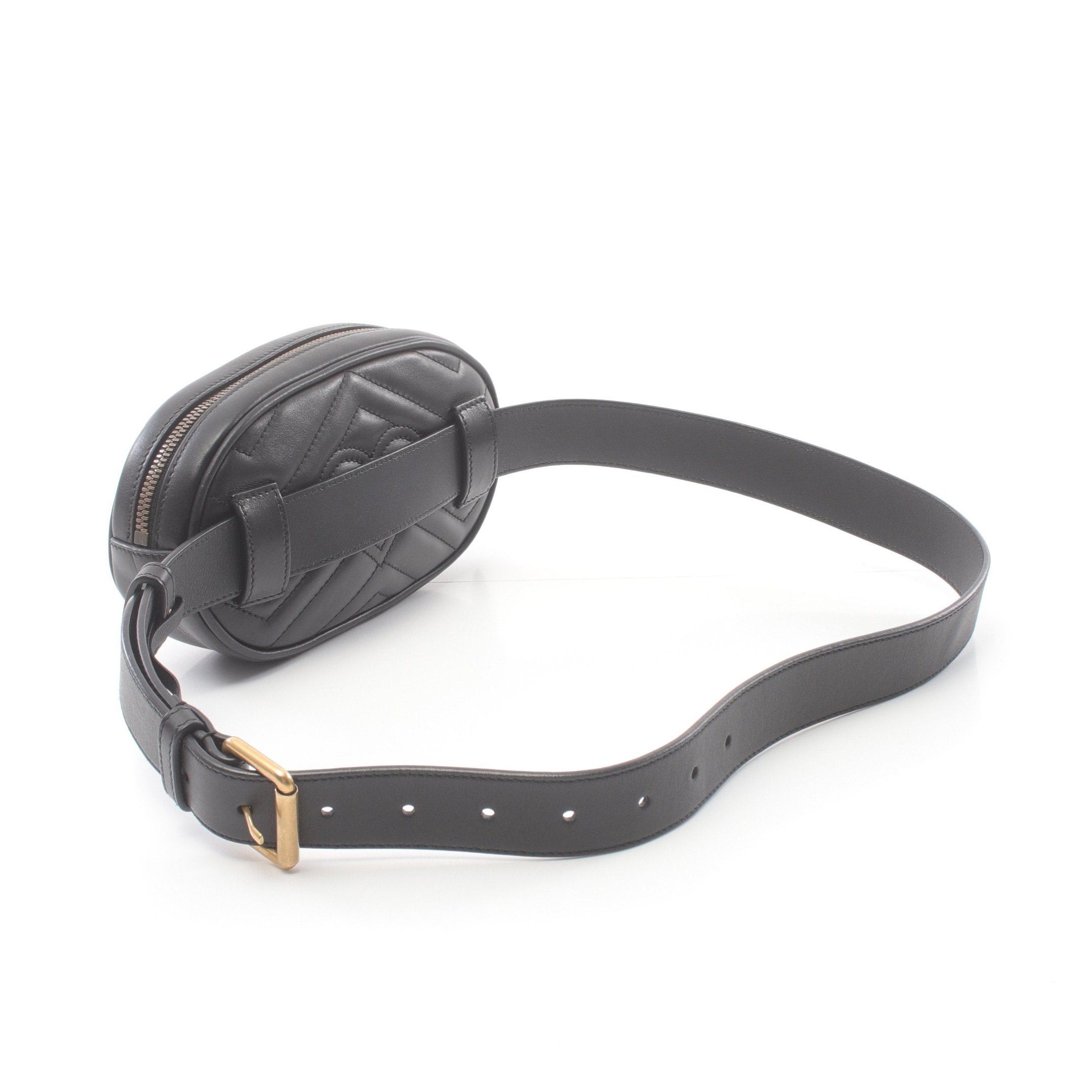 Gucci Gucci Gg Marmont Waist Bag Body Leather Black Size ONE SIZE - 2 Thumbnail