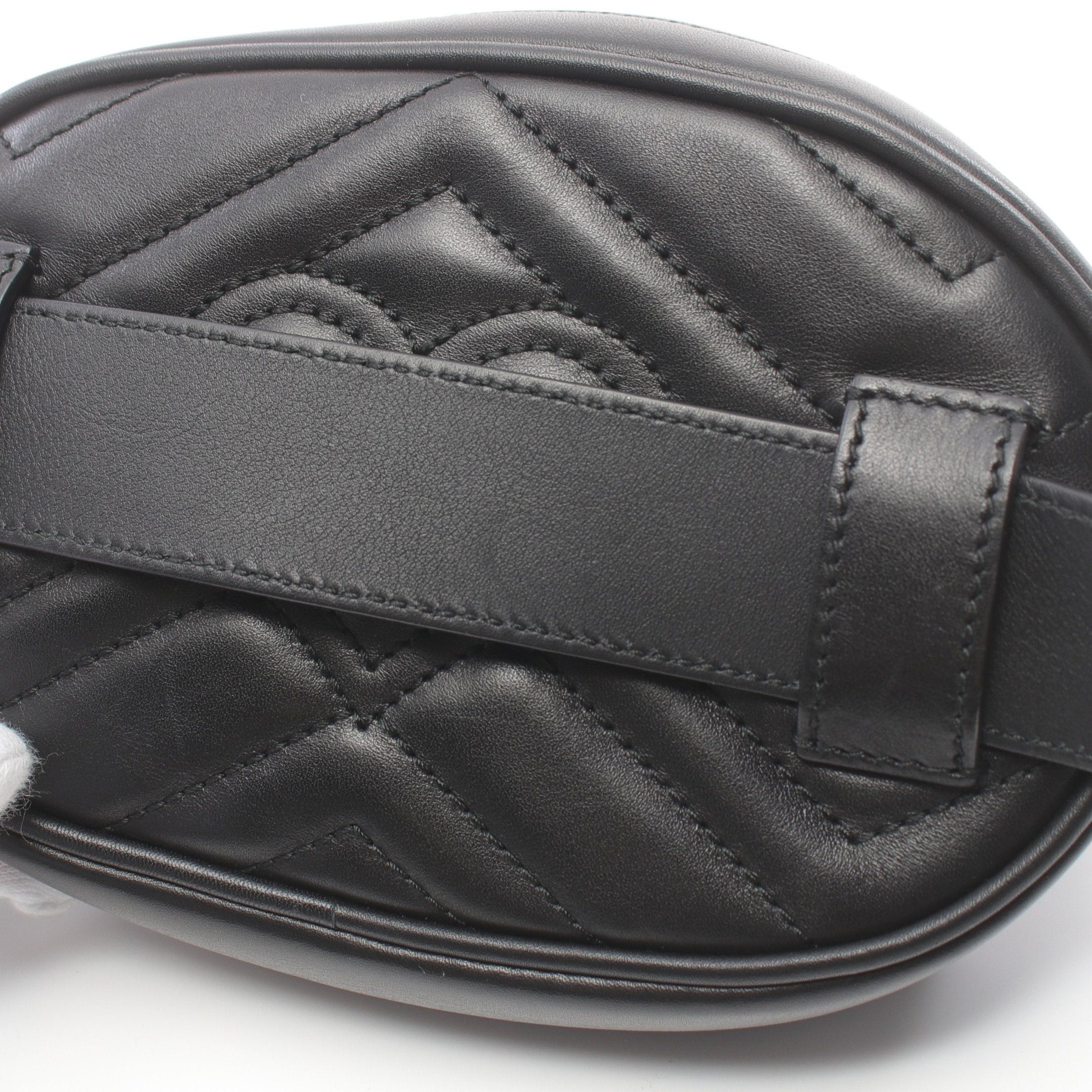 Gucci Gucci Gg Marmont Waist Bag Body Leather Black Size ONE SIZE - 6 Thumbnail