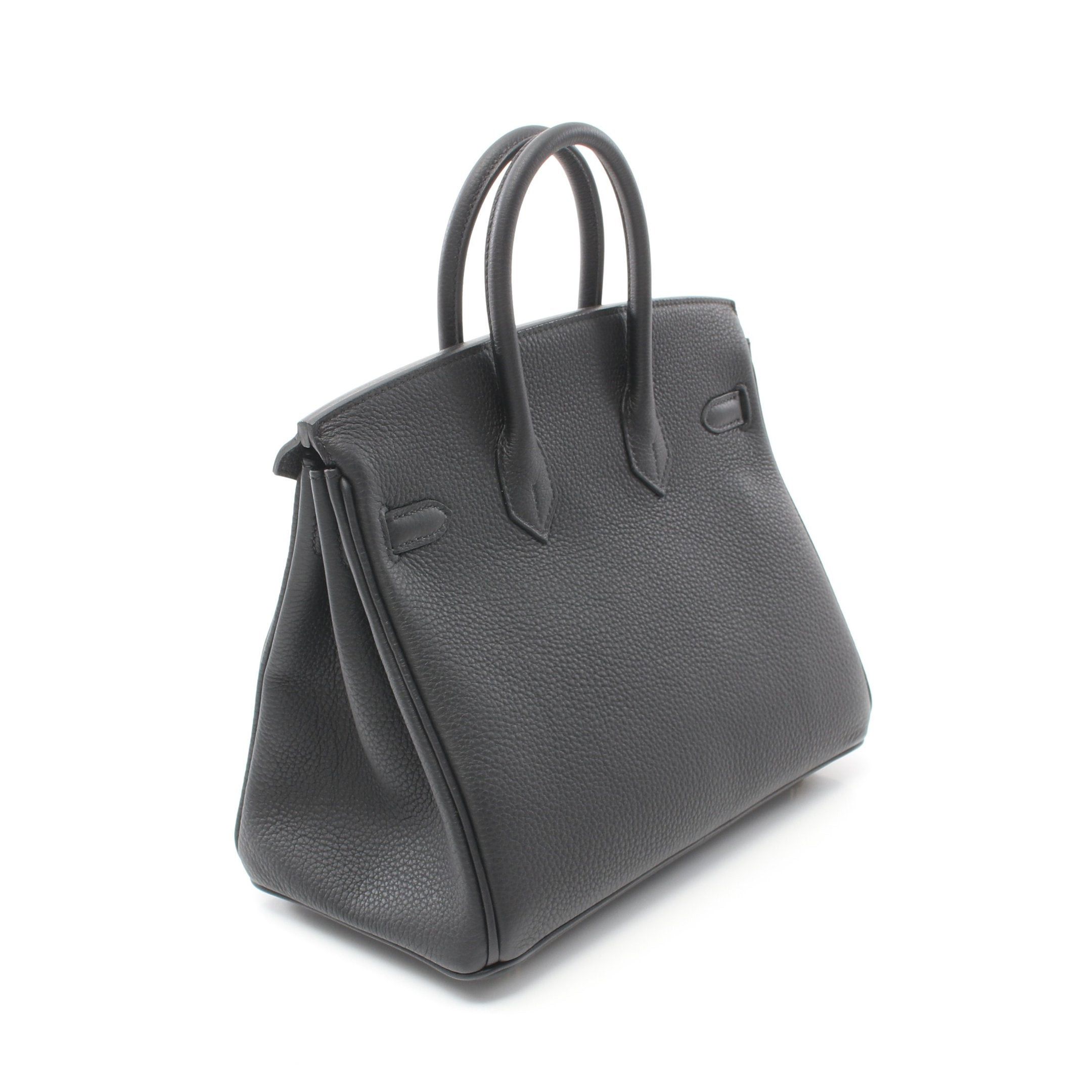 Hermes Hermes Birkin 25 Handbag Togo Black Gold Hardware Double Engraved Size ONE SIZE - 2 Thumbnail