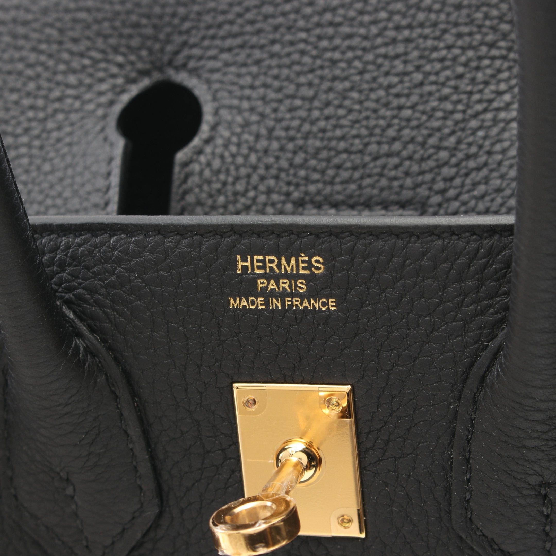 Hermes Hermes Birkin 25 Handbag Togo Black Gold Hardware Double Engraved Size ONE SIZE - 4 Thumbnail