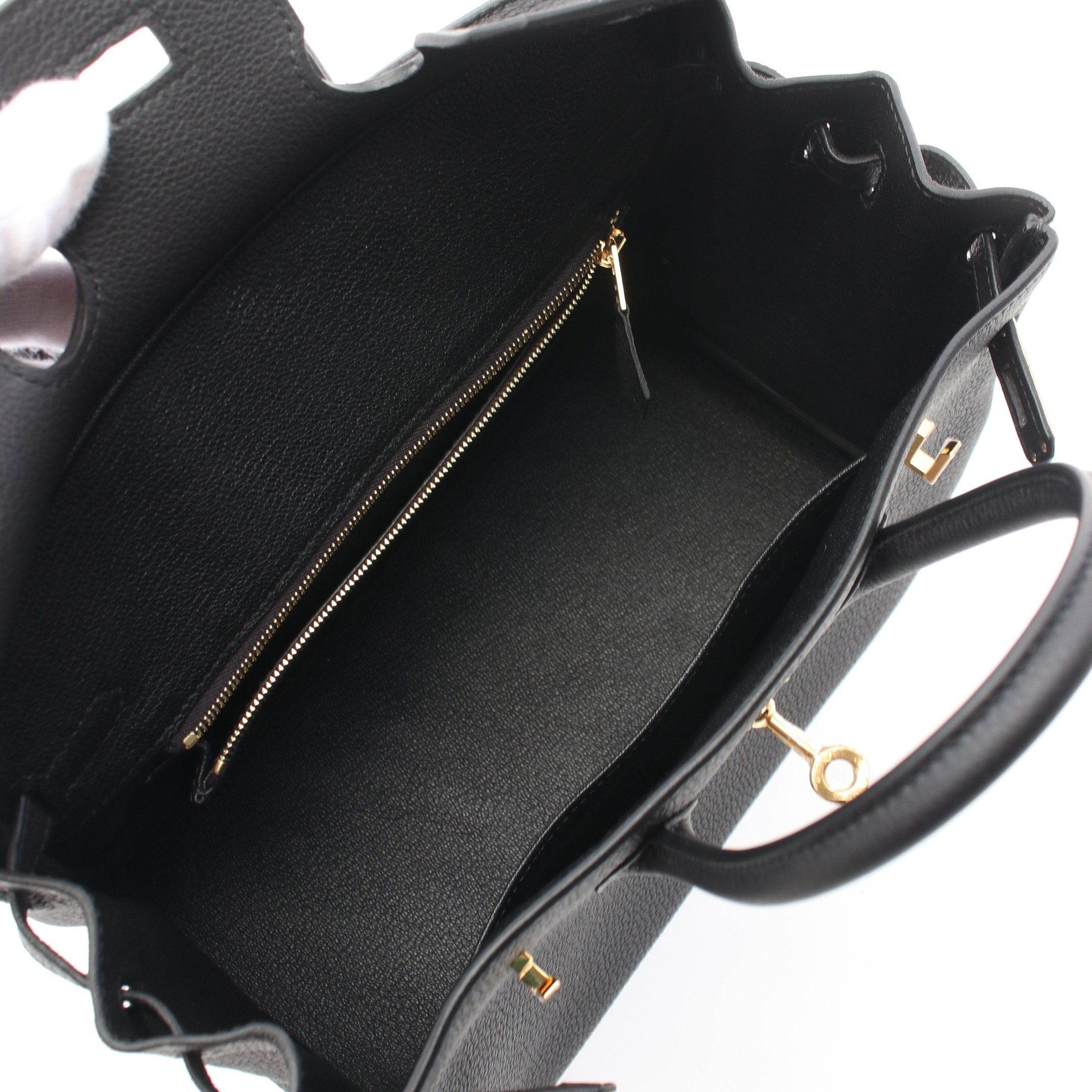 Hermes Hermes Birkin 25 Handbag Togo Black Gold Hardware Double Engraved Size ONE SIZE - 3 Thumbnail