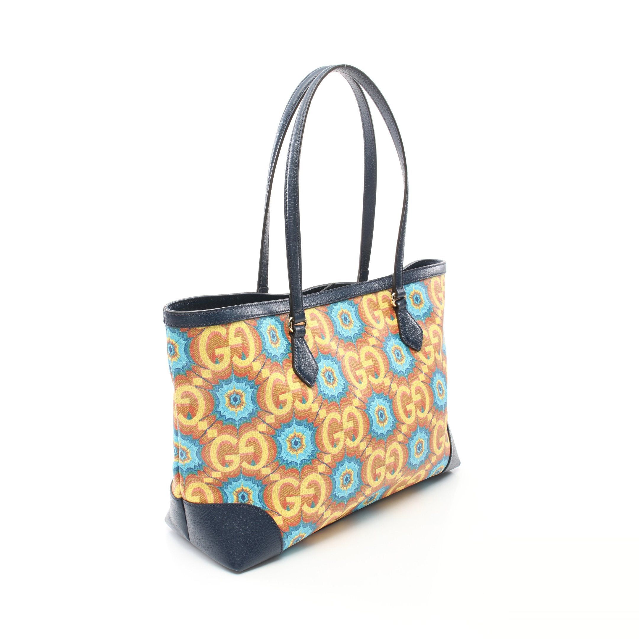 Gucci Gucci Gucci 100 Ophidia Shoulder Bag Tote Leather Navy Multicolor 100Th Anniversary Size ONE SIZE - 2 Thumbnail