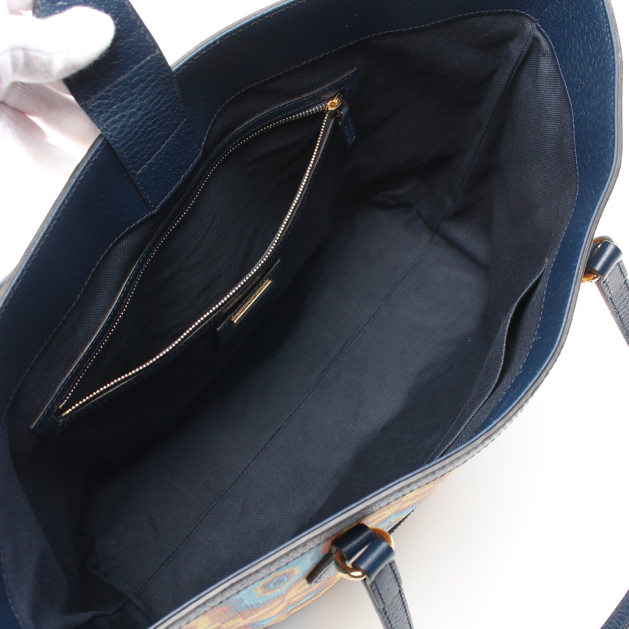 Gucci Gucci Gucci 100 Ophidia Shoulder Bag Tote Leather Navy Multicolor 100Th Anniversary Size ONE SIZE - 3 Thumbnail