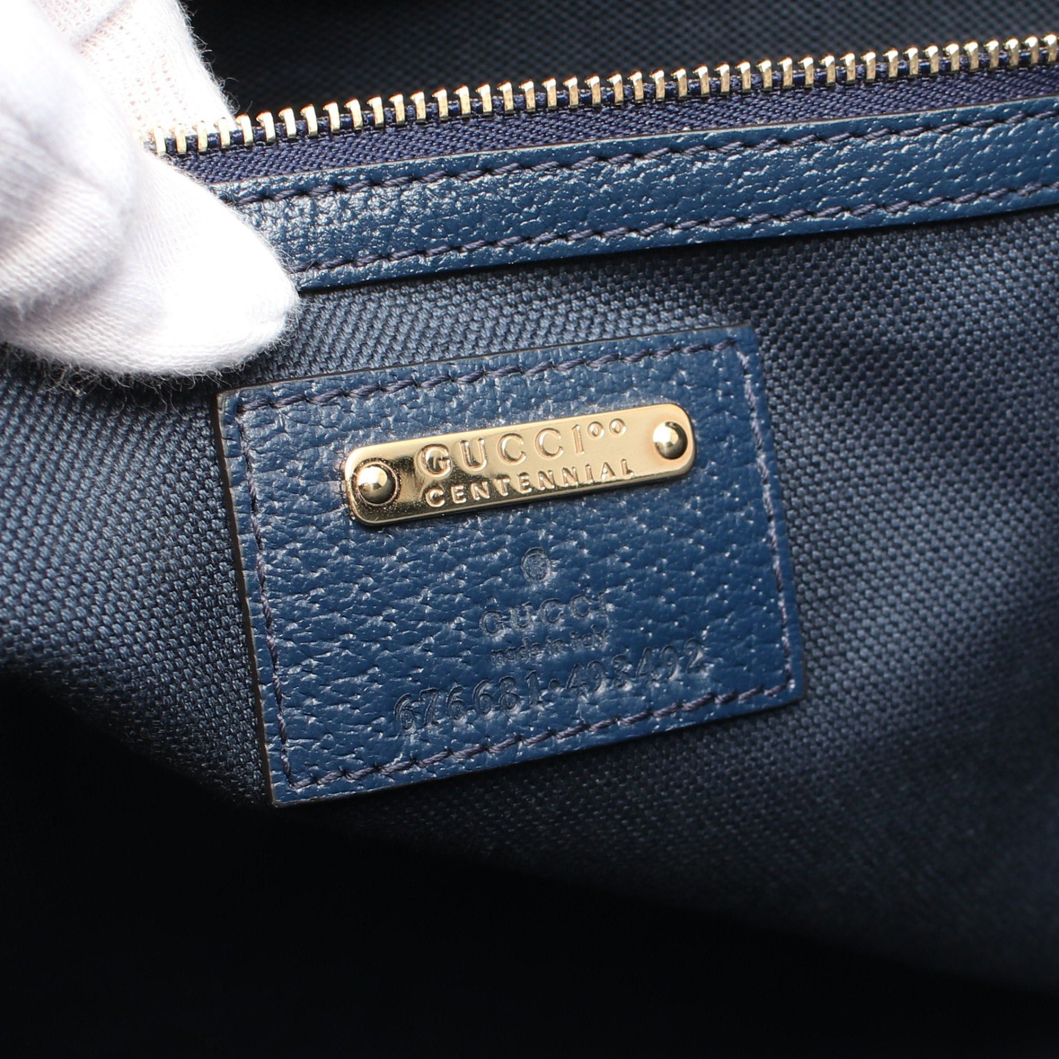 Gucci Gucci Gucci 100 Ophidia Shoulder Bag Tote Leather Navy Multicolor 100Th Anniversary Size ONE SIZE - 6 Thumbnail