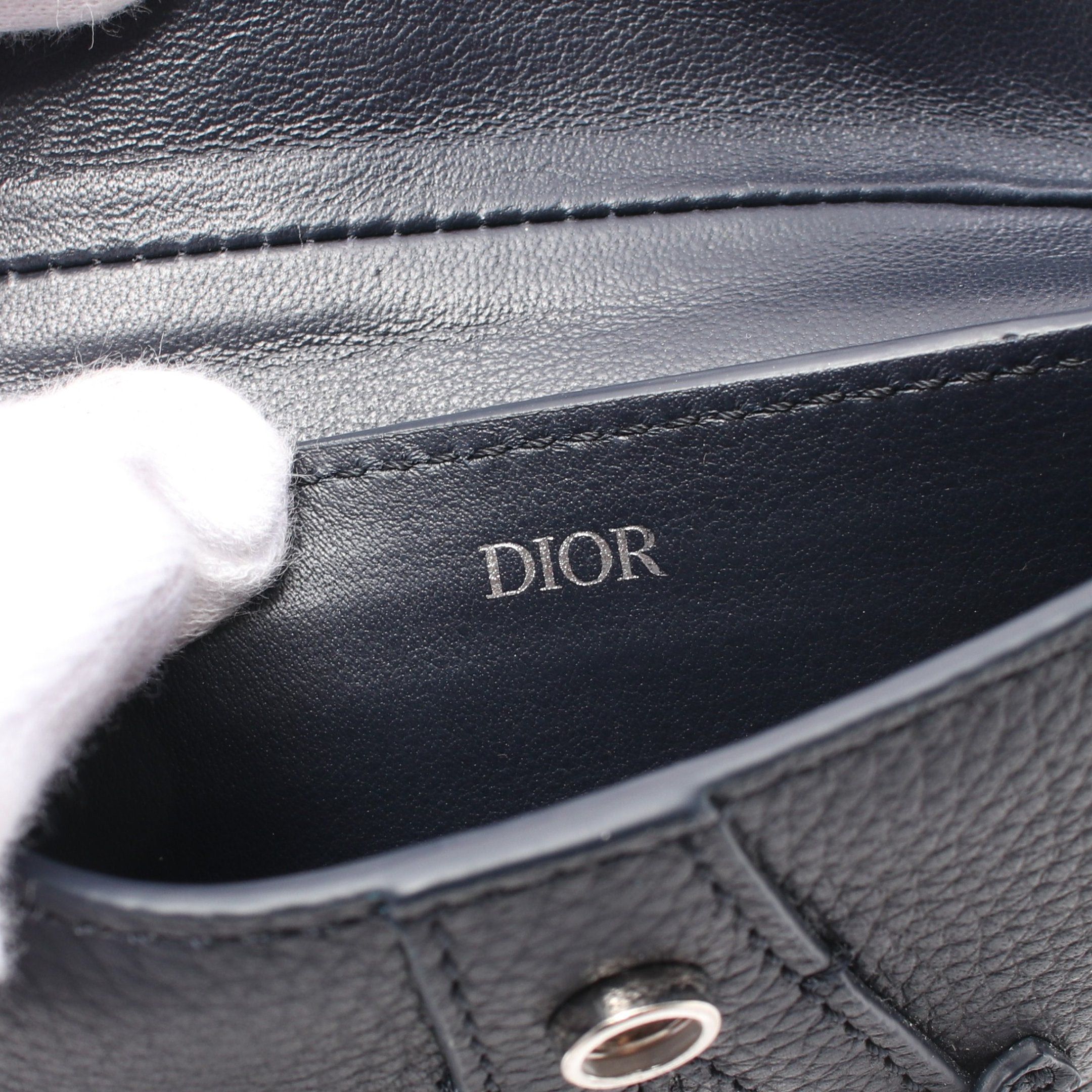 Dior Dior Saddle Coin Purse Leather Navy Size ONE SIZE - 4 Thumbnail