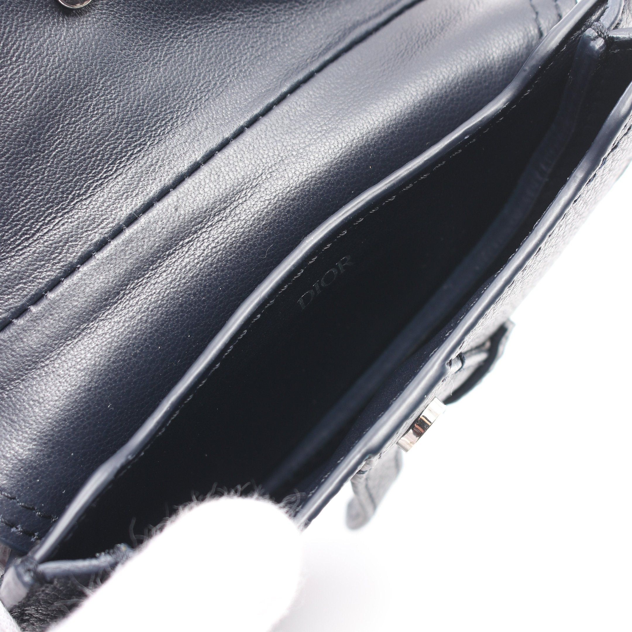 Dior Dior Saddle Coin Purse Leather Navy Size ONE SIZE - 3 Thumbnail