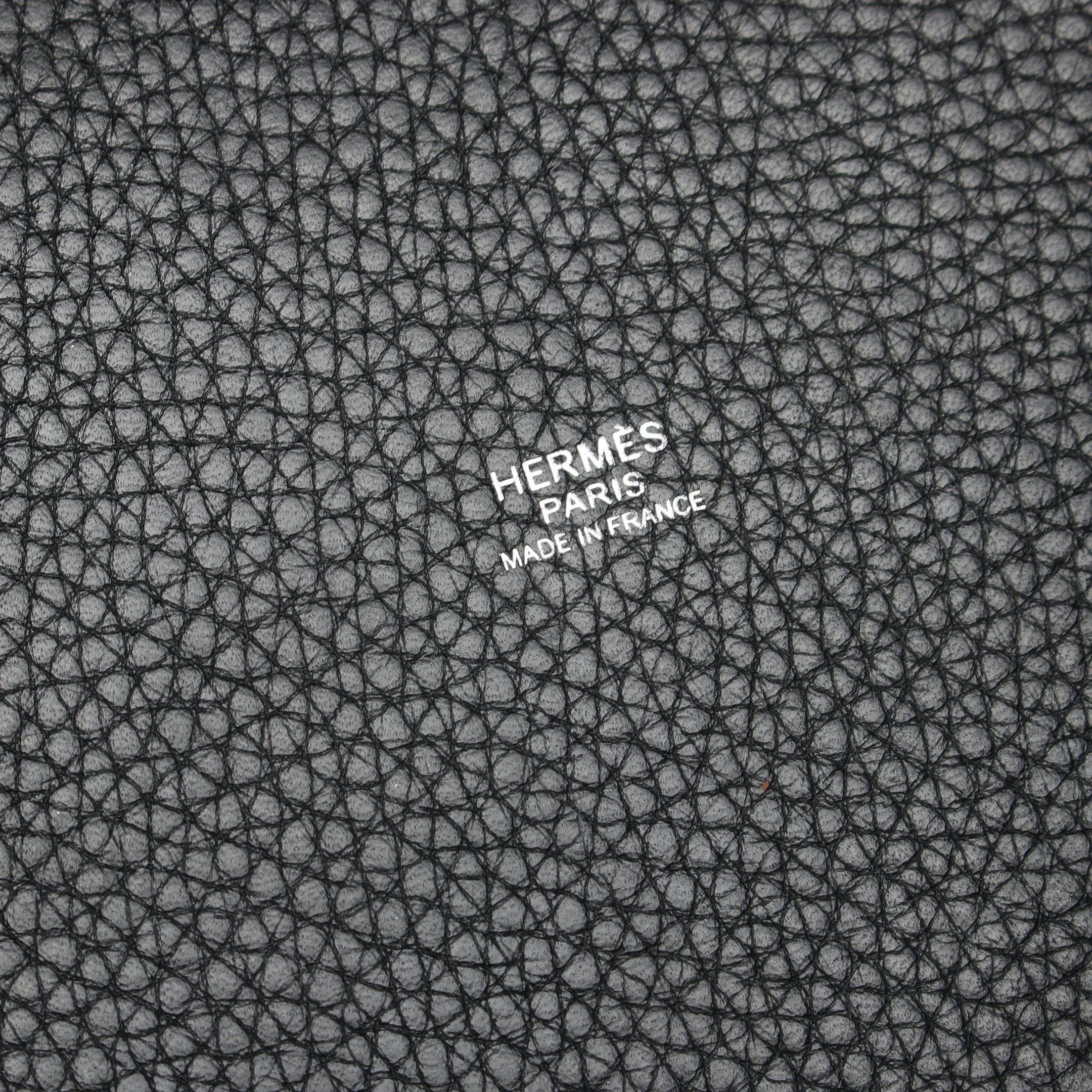 Hermes Hermes Picotane Lock Mm Handbag Clemence Leather Black Silver Hardware X Stamp Size ONE SIZE - 4 Thumbnail