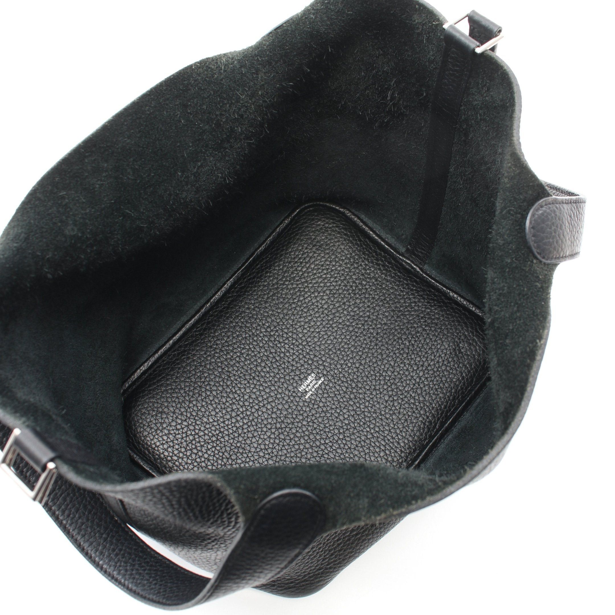 Hermes Hermes Picotane Lock Mm Handbag Clemence Leather Black Silver Hardware X Stamp Size ONE SIZE - 3 Thumbnail