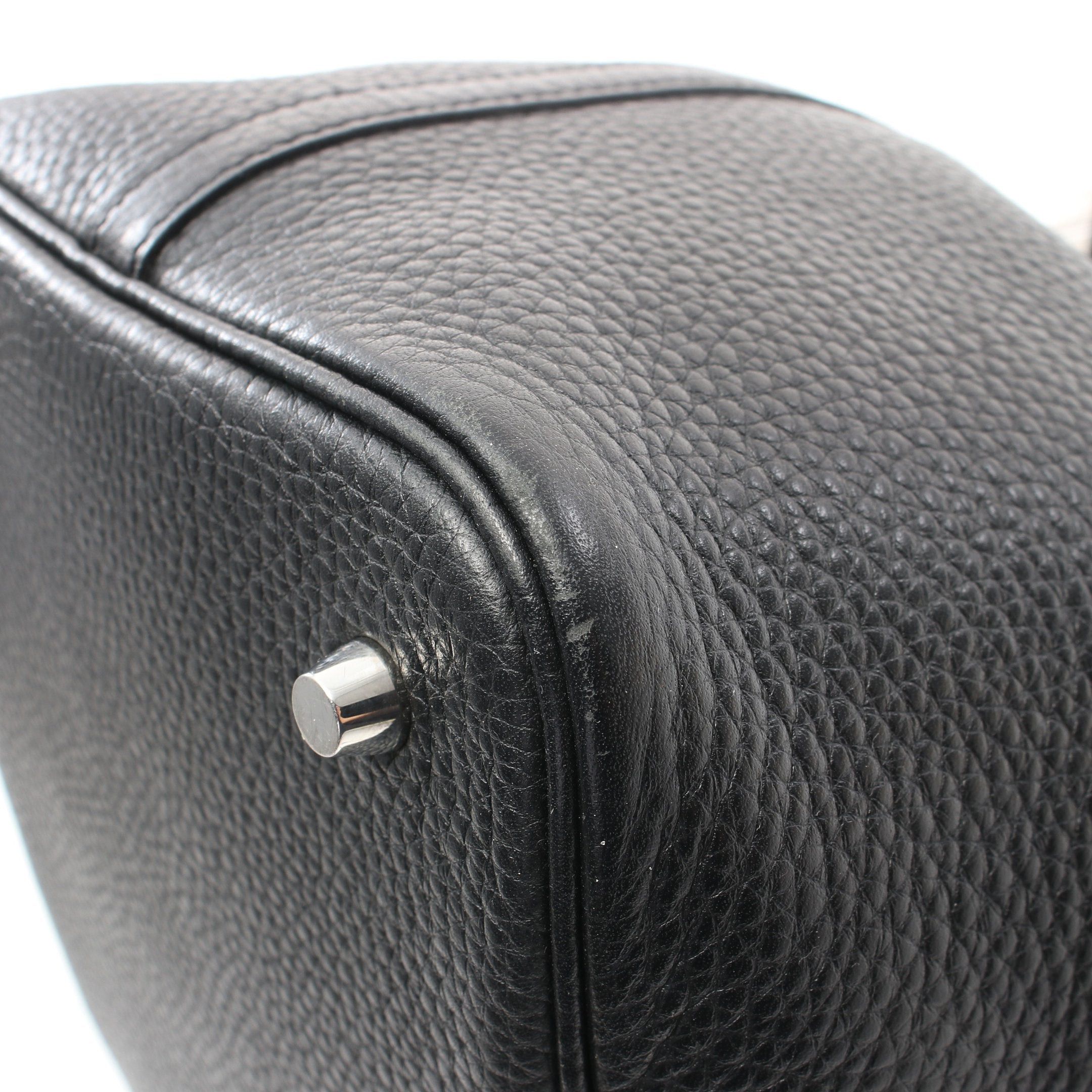 Hermes Hermes Picotane Lock Mm Handbag Clemence Leather Black Silver Hardware X Stamp Size ONE SIZE - 7 Thumbnail