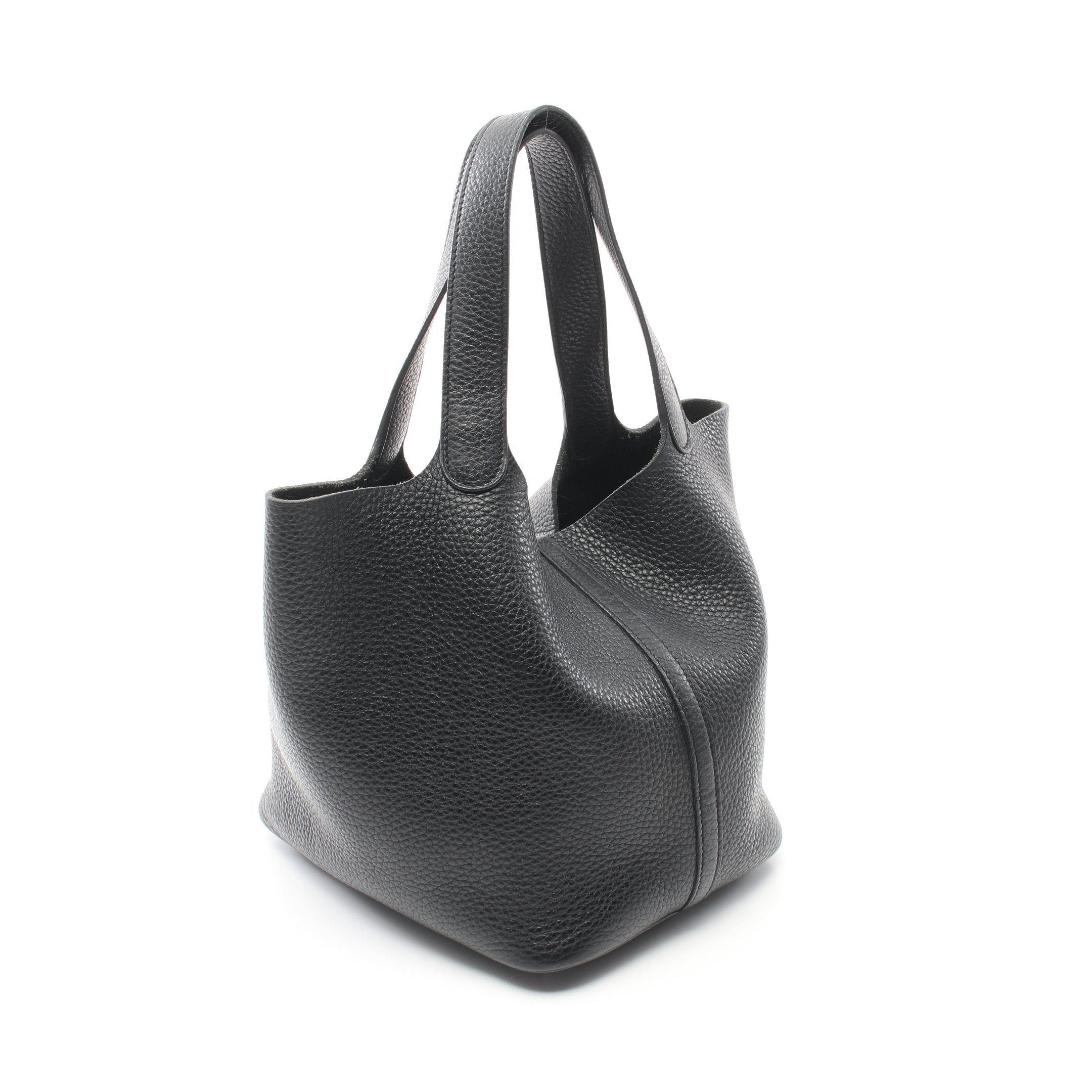 Hermes Hermes Picotane Lock Mm Handbag Clemence Leather Black Silver Hardware X Stamp Size ONE SIZE - 2 Thumbnail