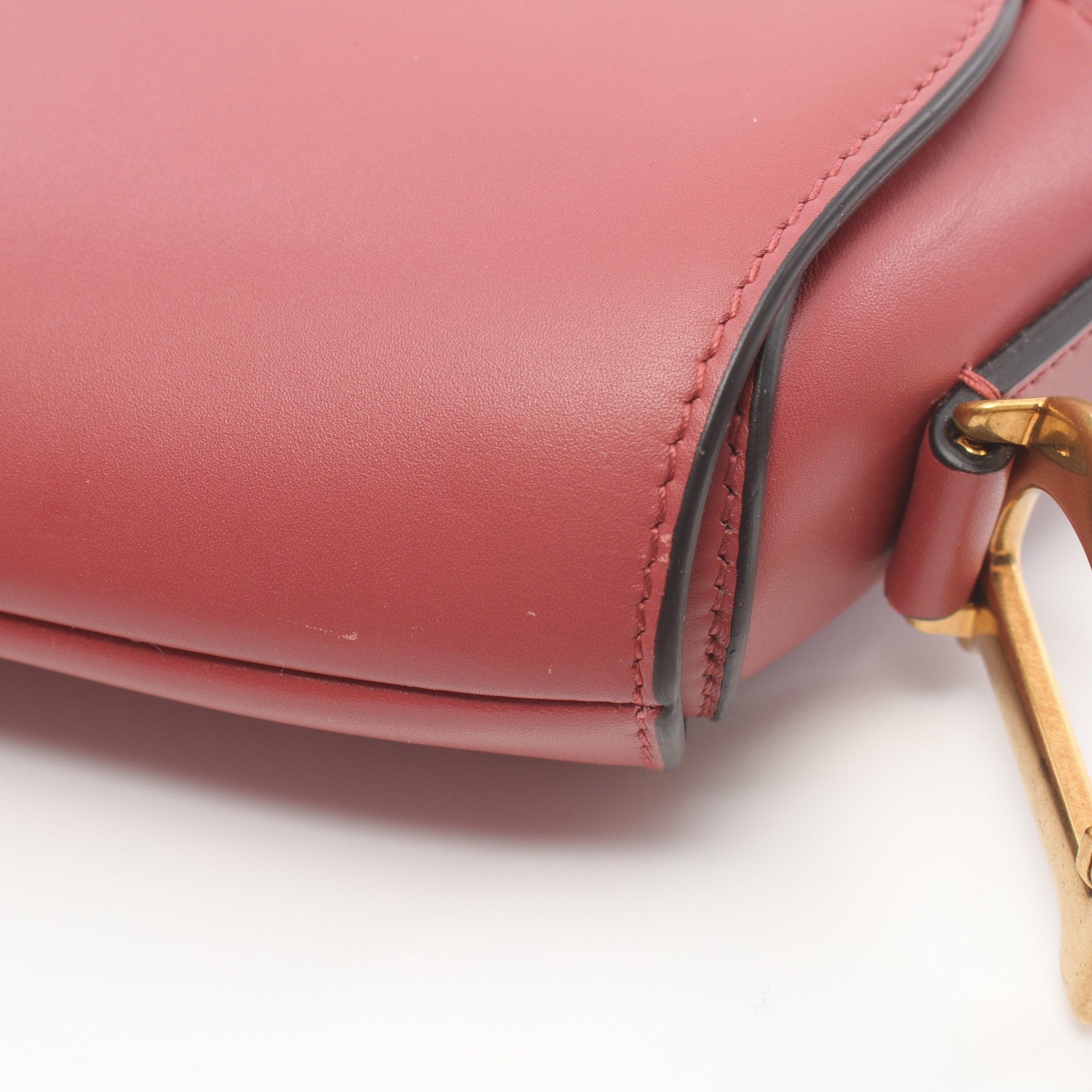 Dior Dior Saddle Bag Handbag Leather Pink Red Size ONE SIZE - 7 Thumbnail