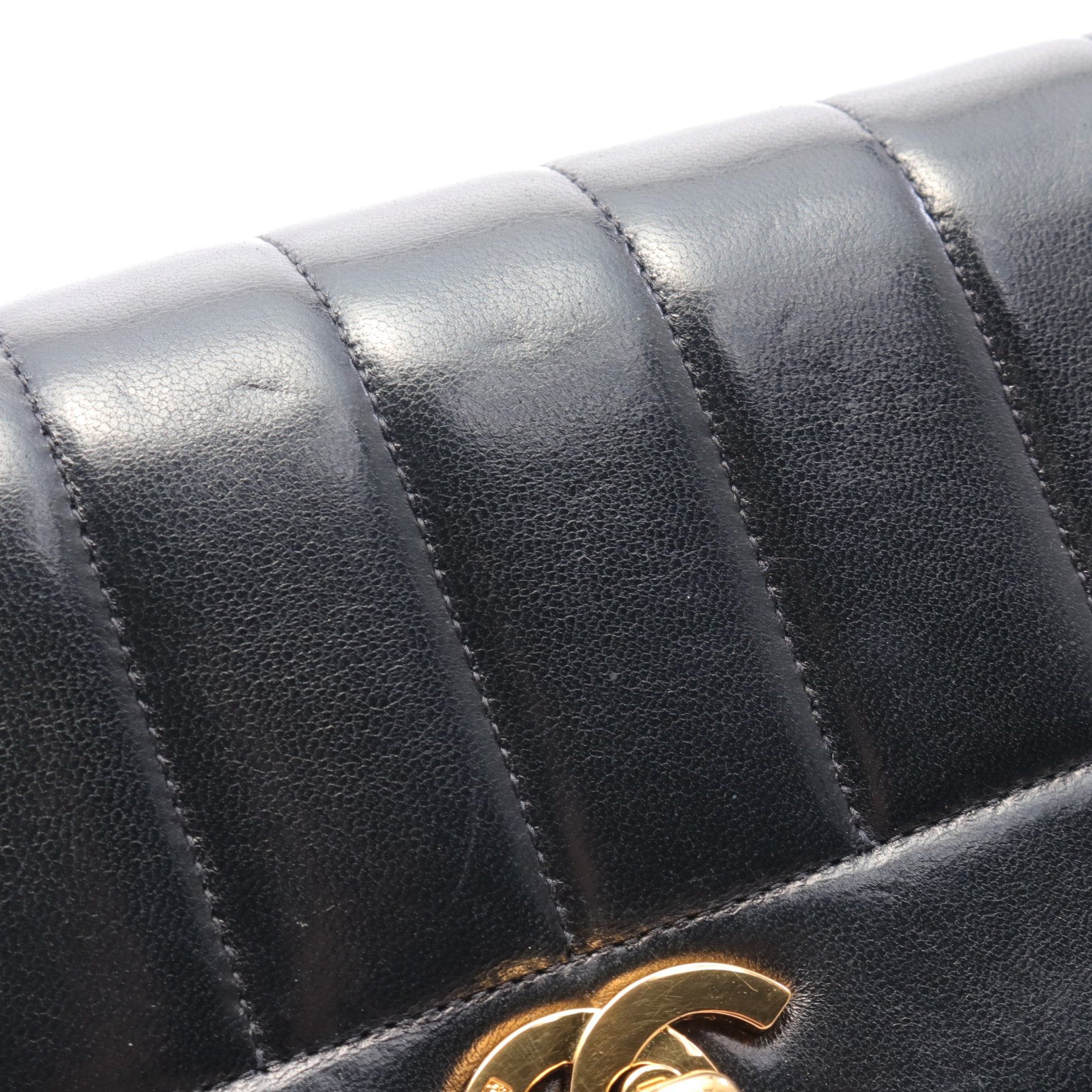 Chanel Chanel Mademoiselle Chain Shoulder Bag Lambskin Black Gold Hardware Size ONE SIZE - 7 Thumbnail