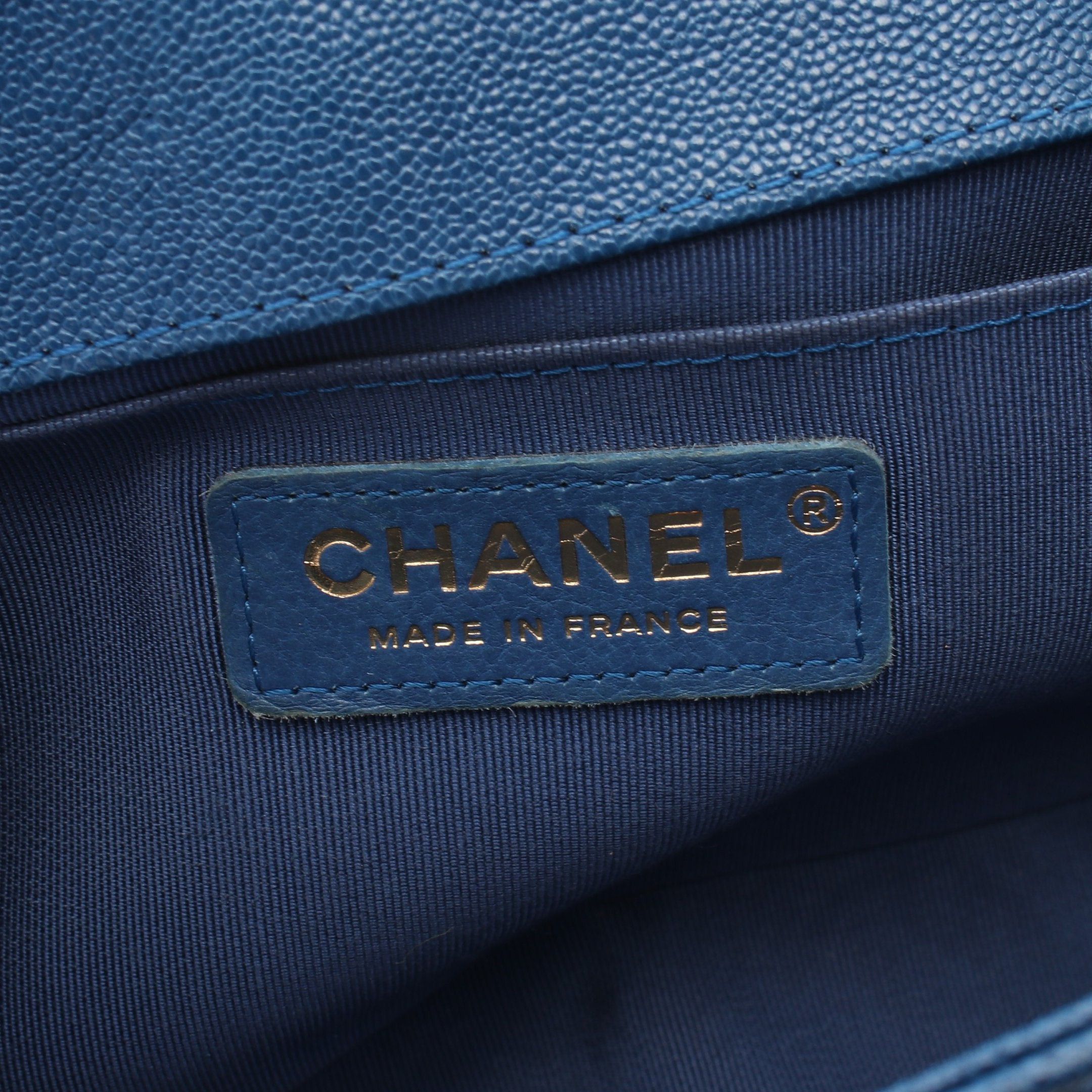 Chanel Chanel Boy Chanel Matelasse Chain Shoulder Bag Caviar Skin Dark Blue Gold Hardware Size ONE SIZE - 4 Thumbnail