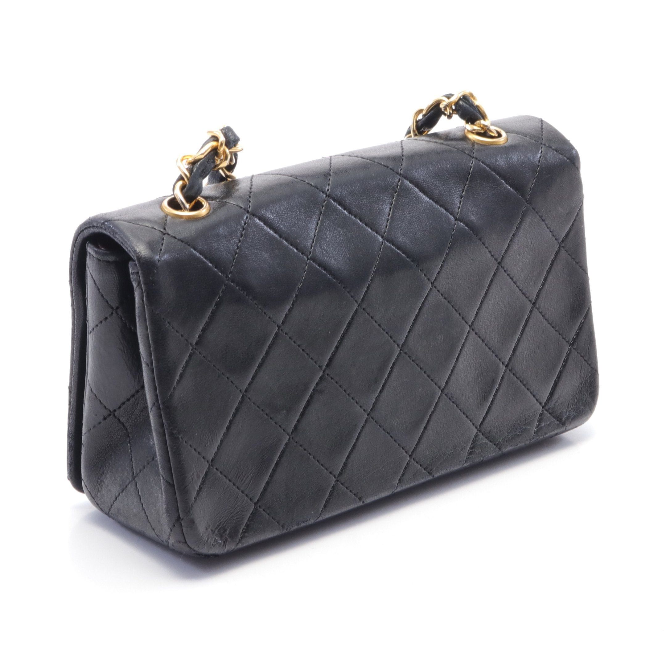 Chanel Chanel Mini Matelasse Full Flap Chain Shoulder Bag Lambskin Black Gold Hardware Size ONE SIZE - 2 Thumbnail