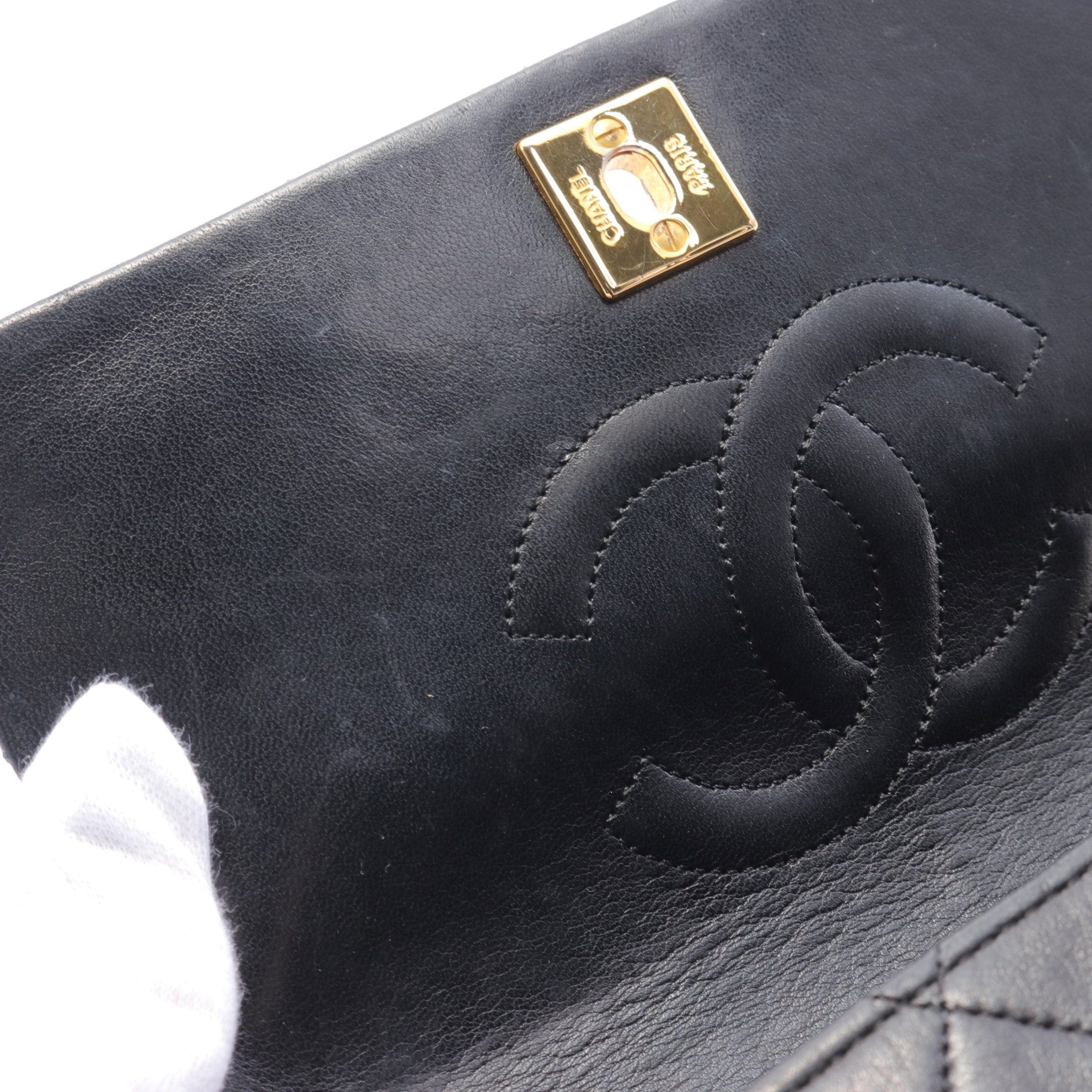 Chanel Chanel Mini Matelasse Full Flap Chain Shoulder Bag Lambskin Black Gold Hardware Size ONE SIZE - 6 Thumbnail