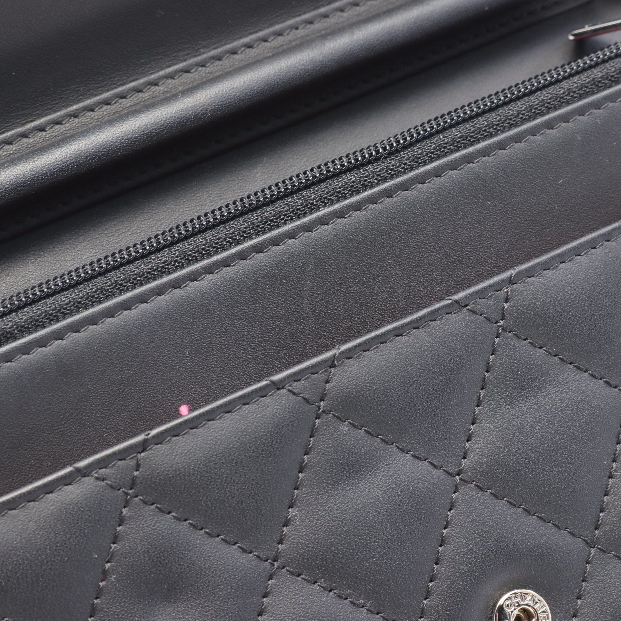 Chanel Chanel Cambon Line Chain Wallet Leather Patent Black Silver Hardware Size ONE SIZE - 7 Thumbnail