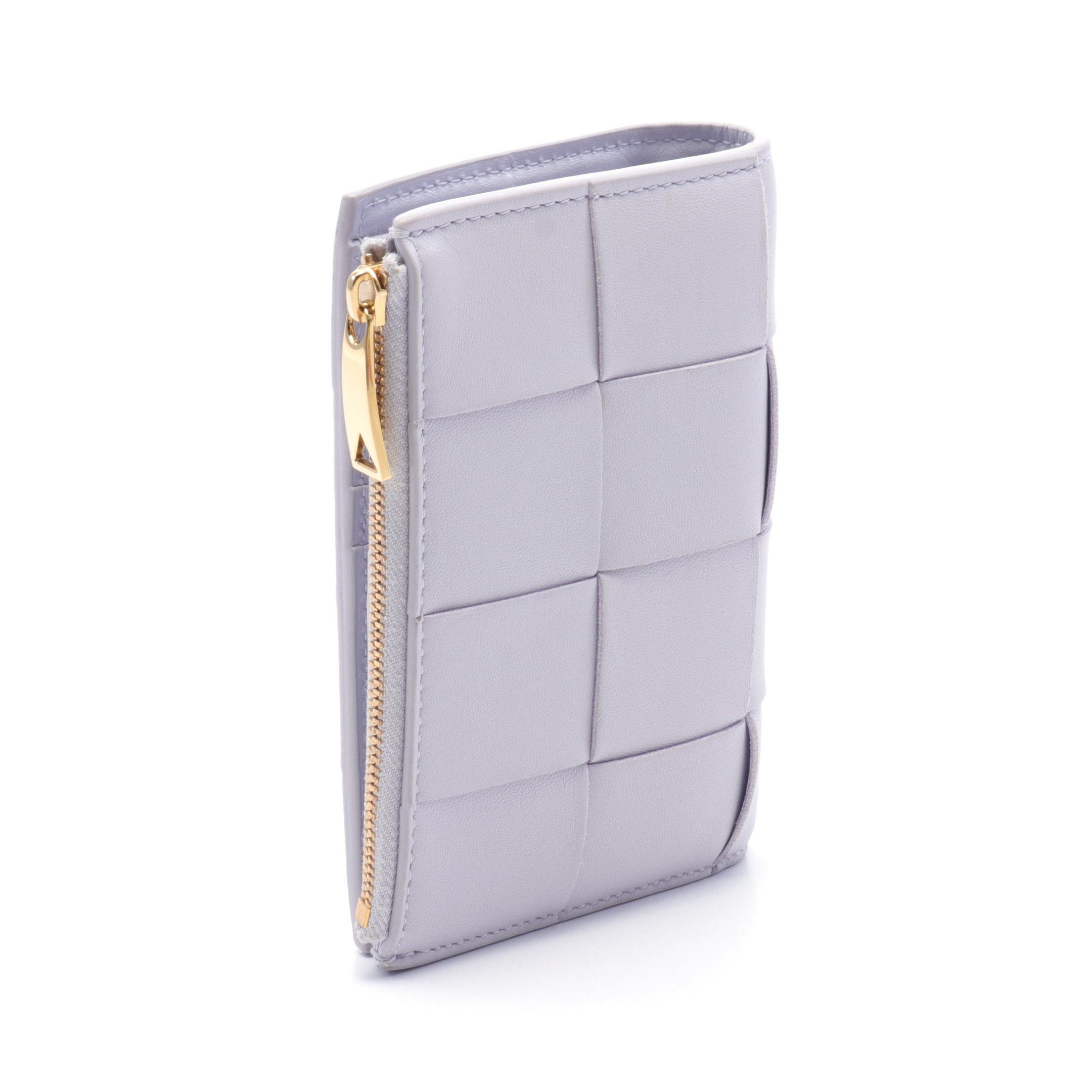 Bottega Veneta Bottega Veneta Medium Cassette Maxi Intrecciato Bi-Fold Wallet Leather Light Purple Size ONE SIZE - 2 Thumbnail