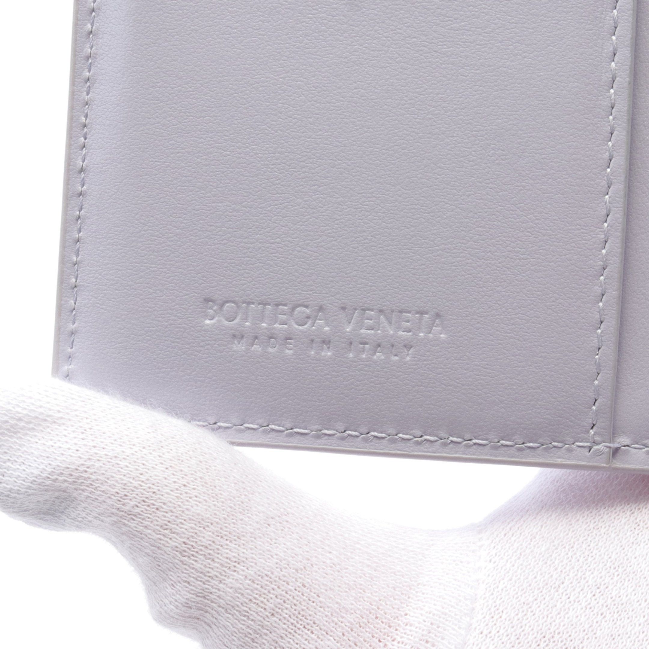 Bottega Veneta Bottega Veneta Medium Cassette Maxi Intrecciato Bi-Fold Wallet Leather Light Purple Size ONE SIZE - 4 Thumbnail