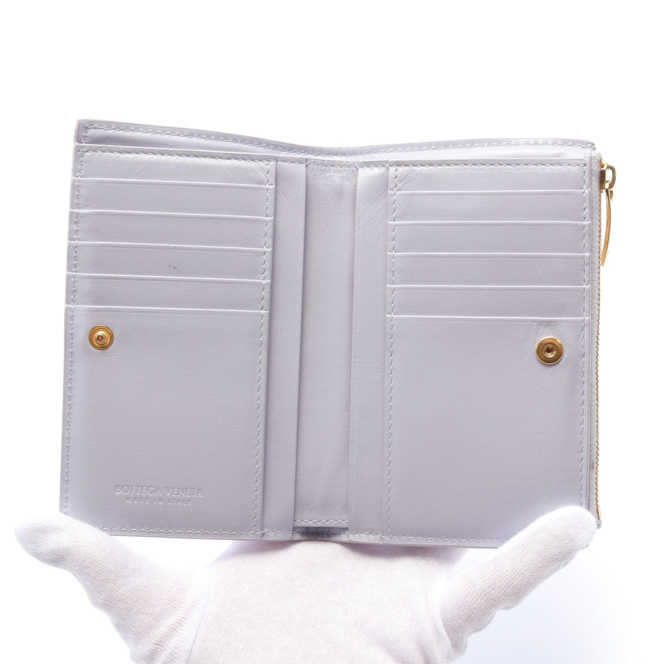 Bottega Veneta Bottega Veneta Medium Cassette Maxi Intrecciato Bi-Fold Wallet Leather Light Purple Size ONE SIZE - 3 Thumbnail