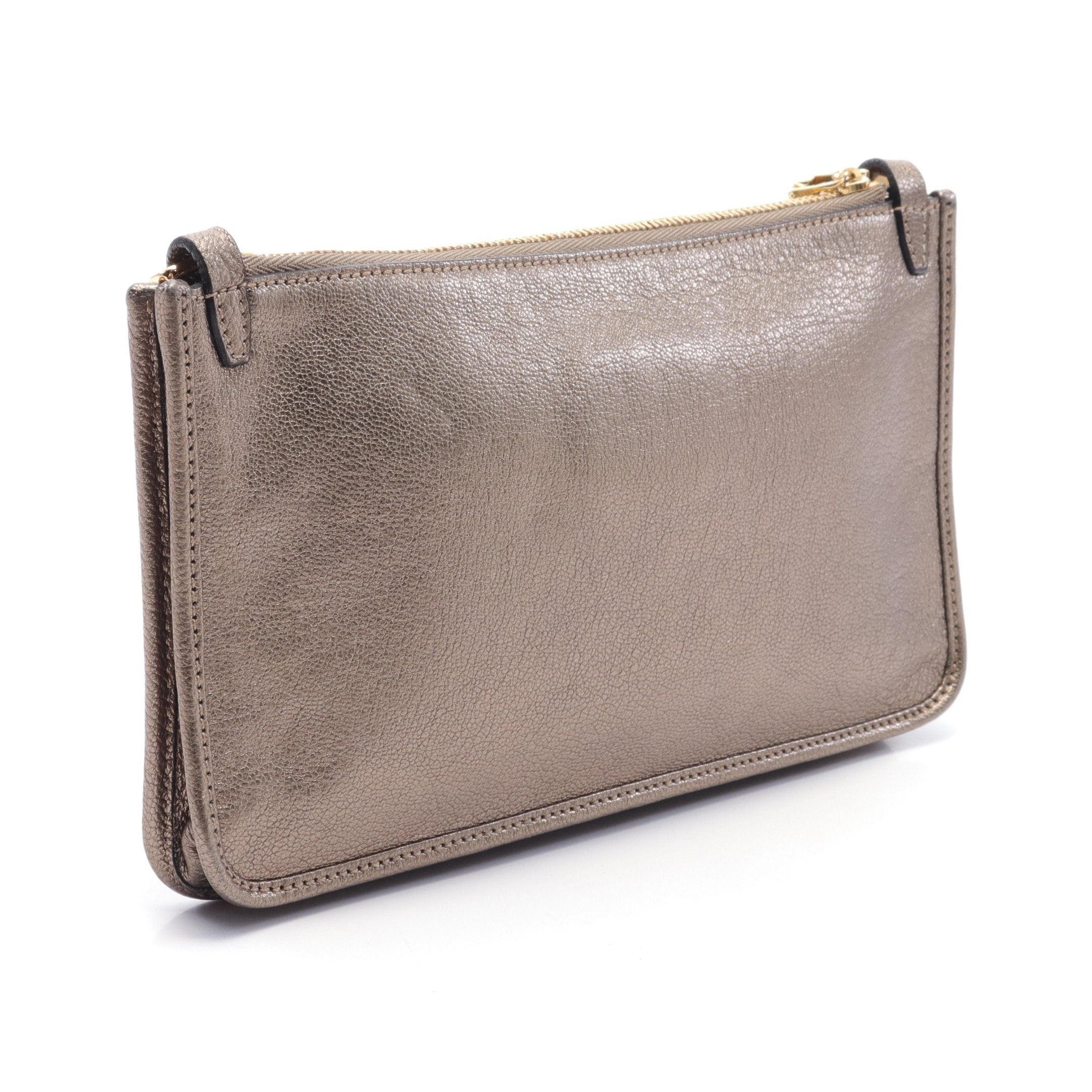 Loewe Loewe Anagram Shoulder Bag Leather Champagne Gold Size ONE SIZE - 2 Thumbnail