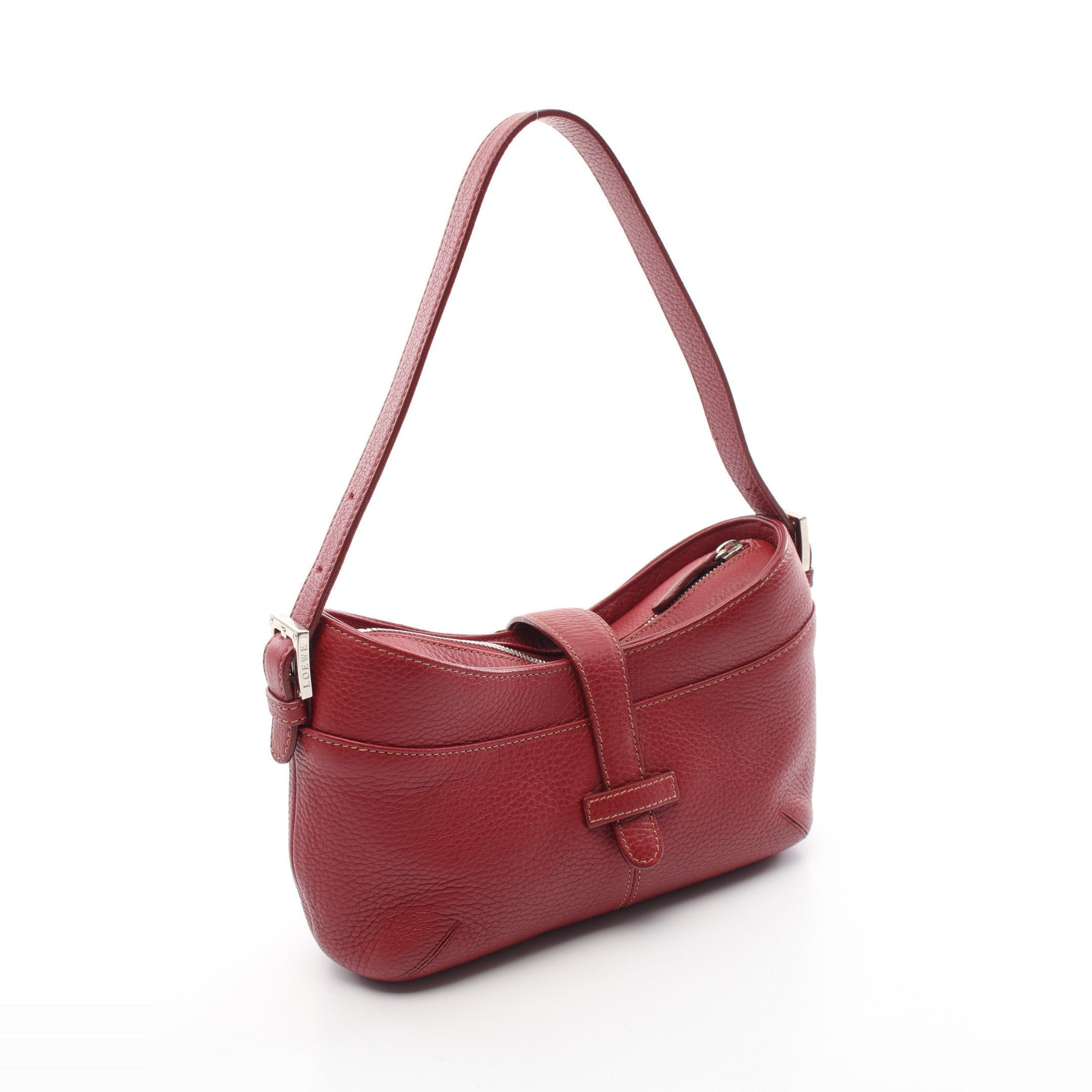Loewe Loewe Handbag Logo Embossed Leather Red Size ONE SIZE - 2 Thumbnail