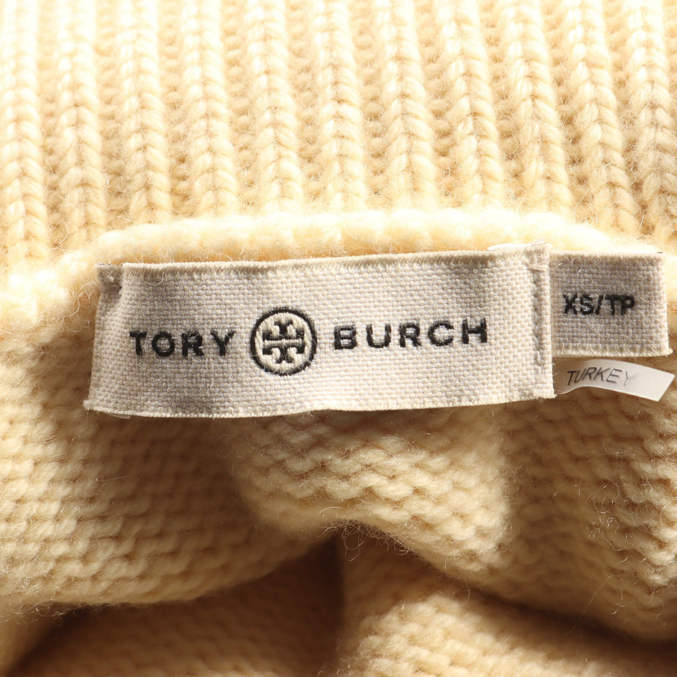 Tory Burch Tory Burch Knit Turtleneck Wool Cashmere Light Yellow Size ONE SIZE - 3 Thumbnail