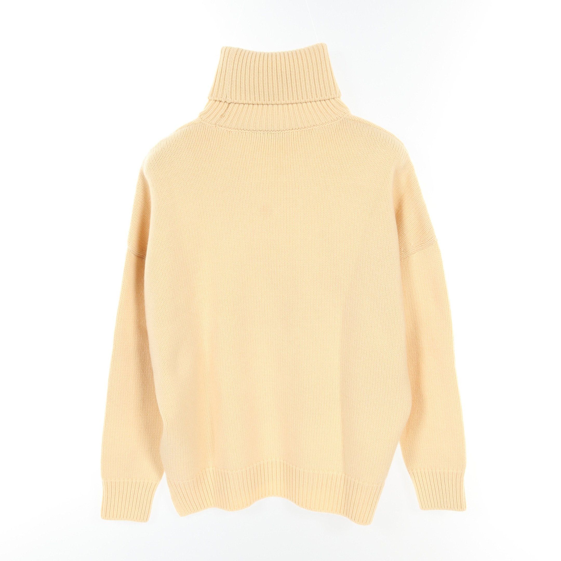 Tory Burch Tory Burch Knit Turtleneck Wool Cashmere Light Yellow Size ONE SIZE - 2 Thumbnail