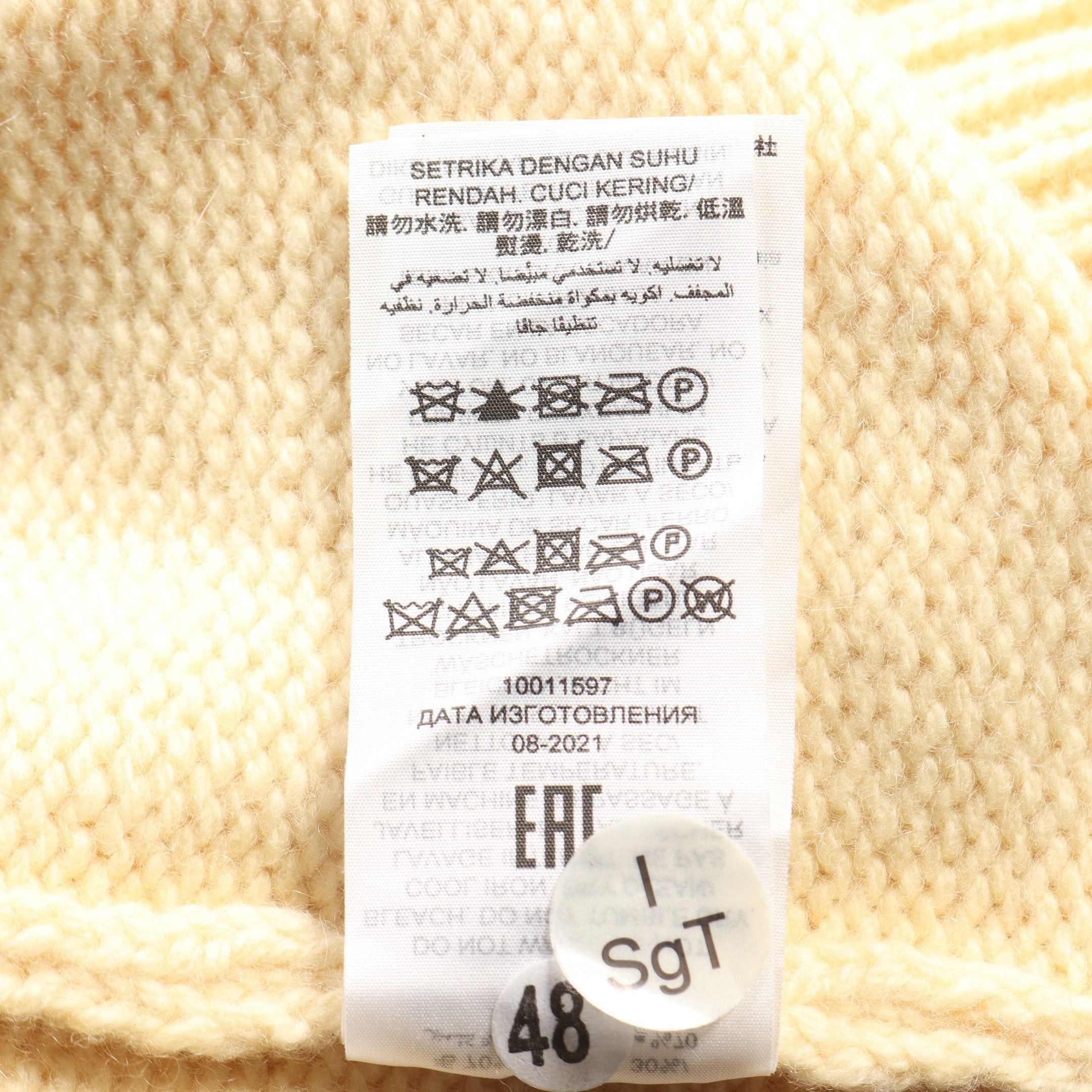 Tory Burch Tory Burch Knit Turtleneck Wool Cashmere Light Yellow Size ONE SIZE - 6 Thumbnail