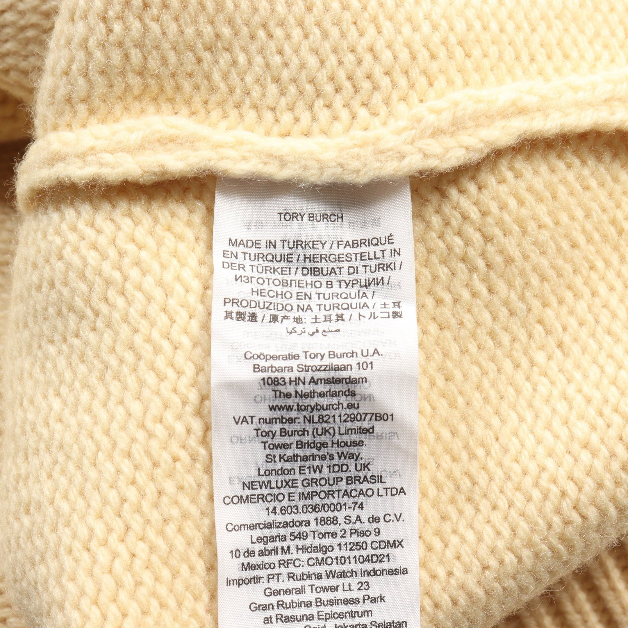 Tory Burch Tory Burch Knit Turtleneck Wool Cashmere Light Yellow Size ONE SIZE - 4 Thumbnail