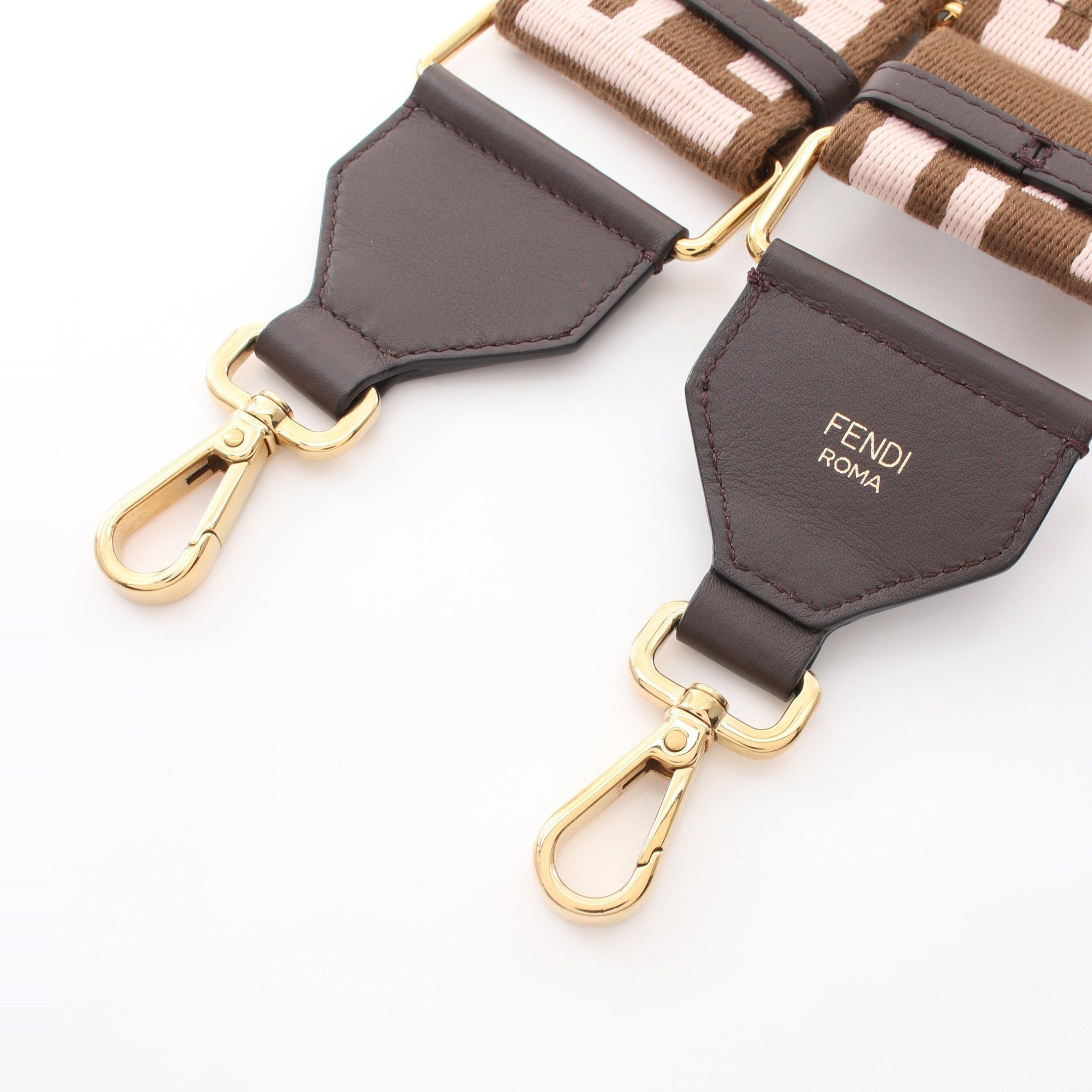 Fendi Fendi Strap You Shoulder Canvas Leather Brown Pink Dark Size ONE SIZE - 3 Thumbnail