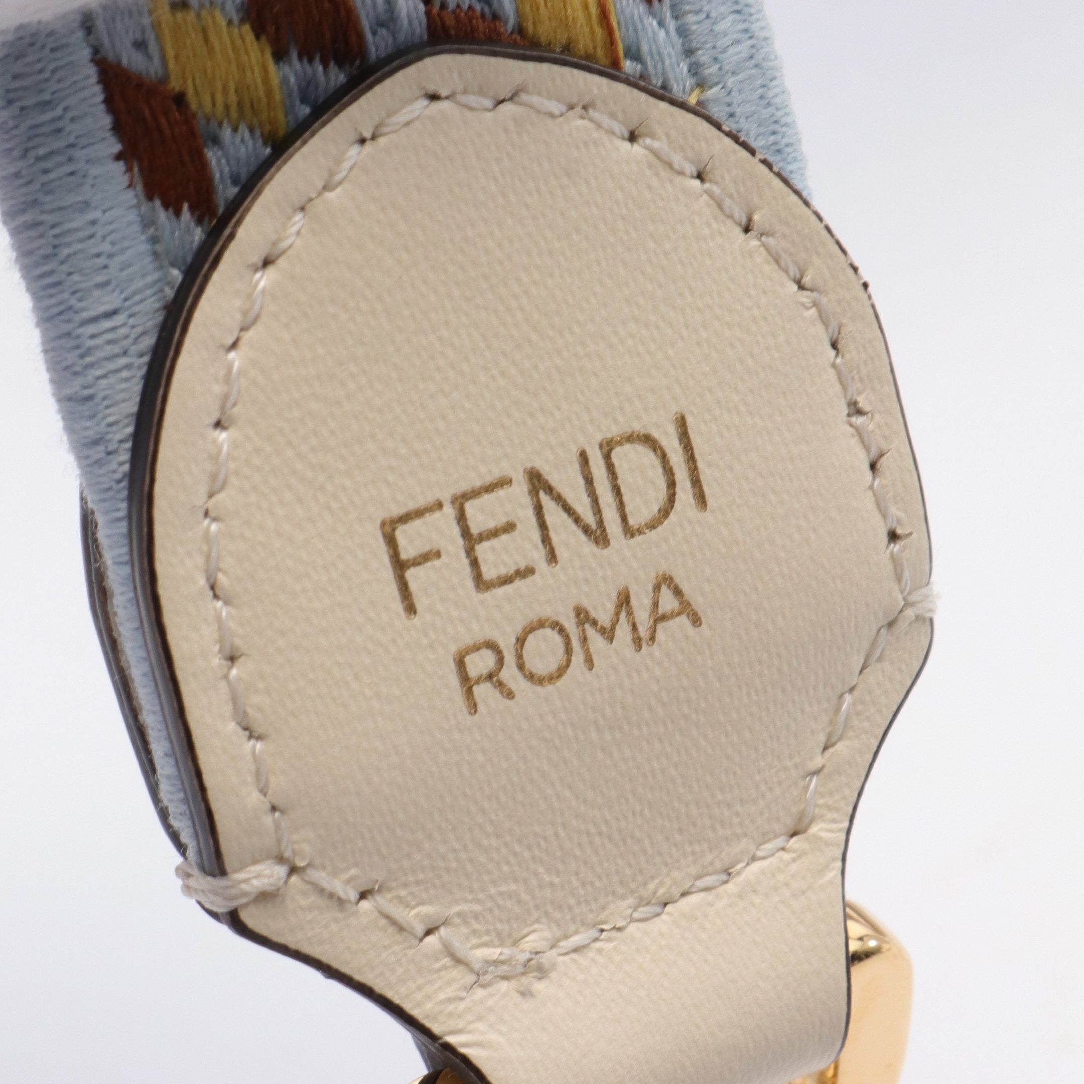 Fendi Fendi Strap You Shoulder Logo Canvas Leather Light Blue Multicolor Size ONE SIZE - 4 Thumbnail