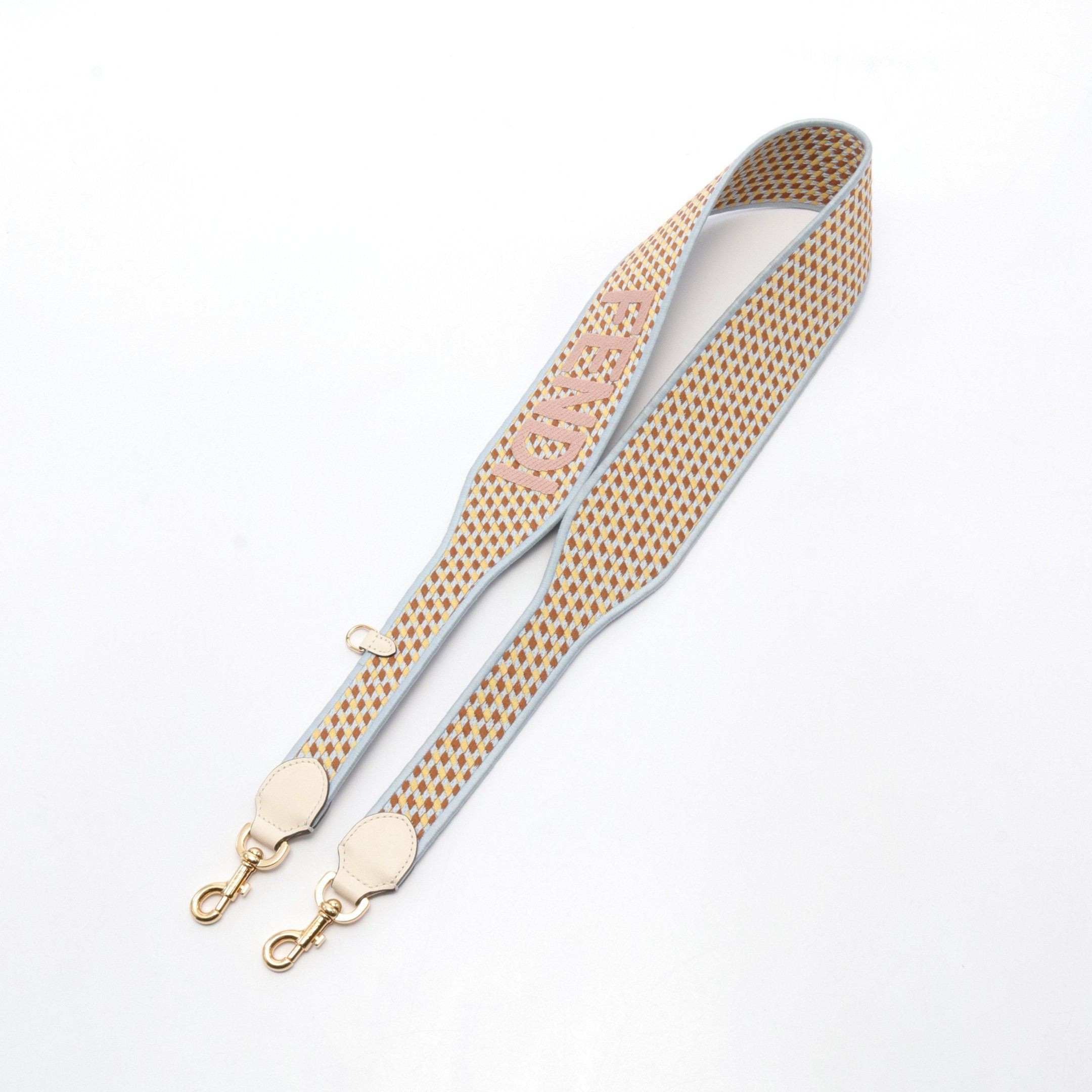 Fendi Fendi Strap You Shoulder Logo Canvas Leather Light Blue Multicolor Size ONE SIZE - 2 Thumbnail