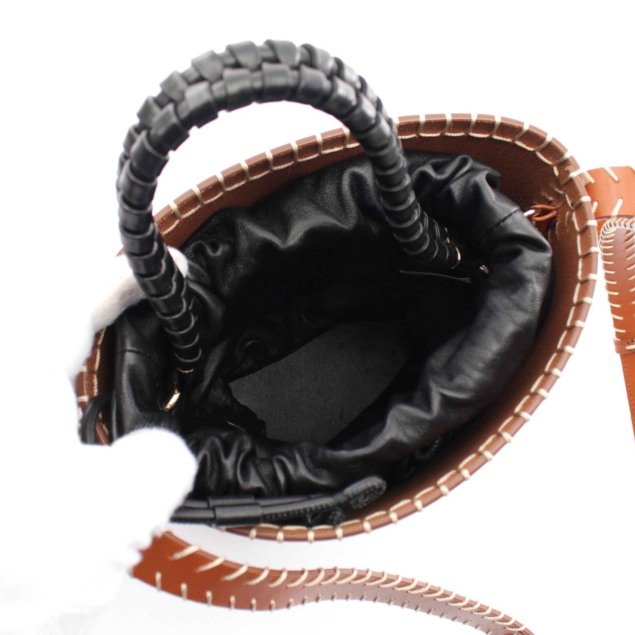 Chloe Chloe Louela Small Bucket Shoulder Bag Leather Brown Black Size ONE SIZE - 3 Thumbnail