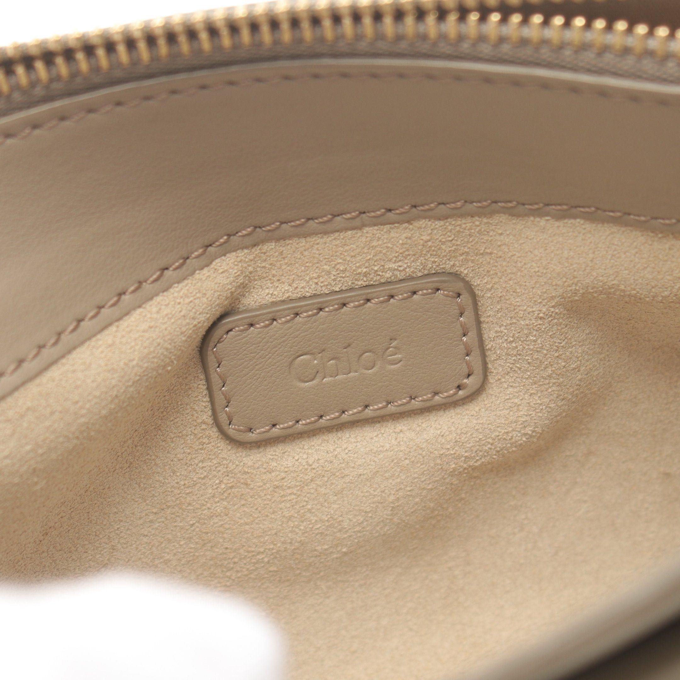 Chloe Chloe Tess Chain Shoulder Bag Leather Gray Beige Size ONE SIZE - 4 Thumbnail