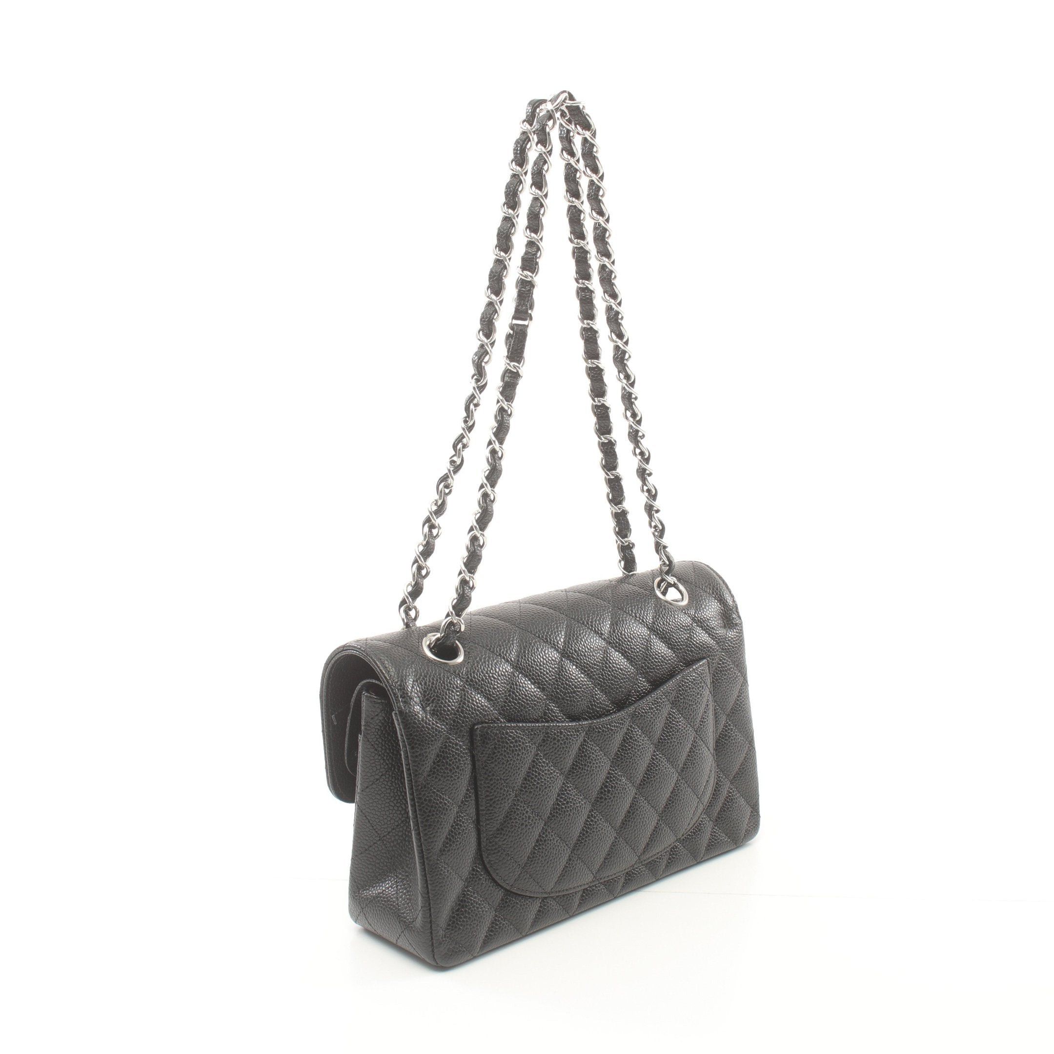 Chanel Chanel Matelasse Double Flap Chain Shoulder Bag Caviar Skin Black Silver Hardware Size ONE SIZE - 2 Thumbnail