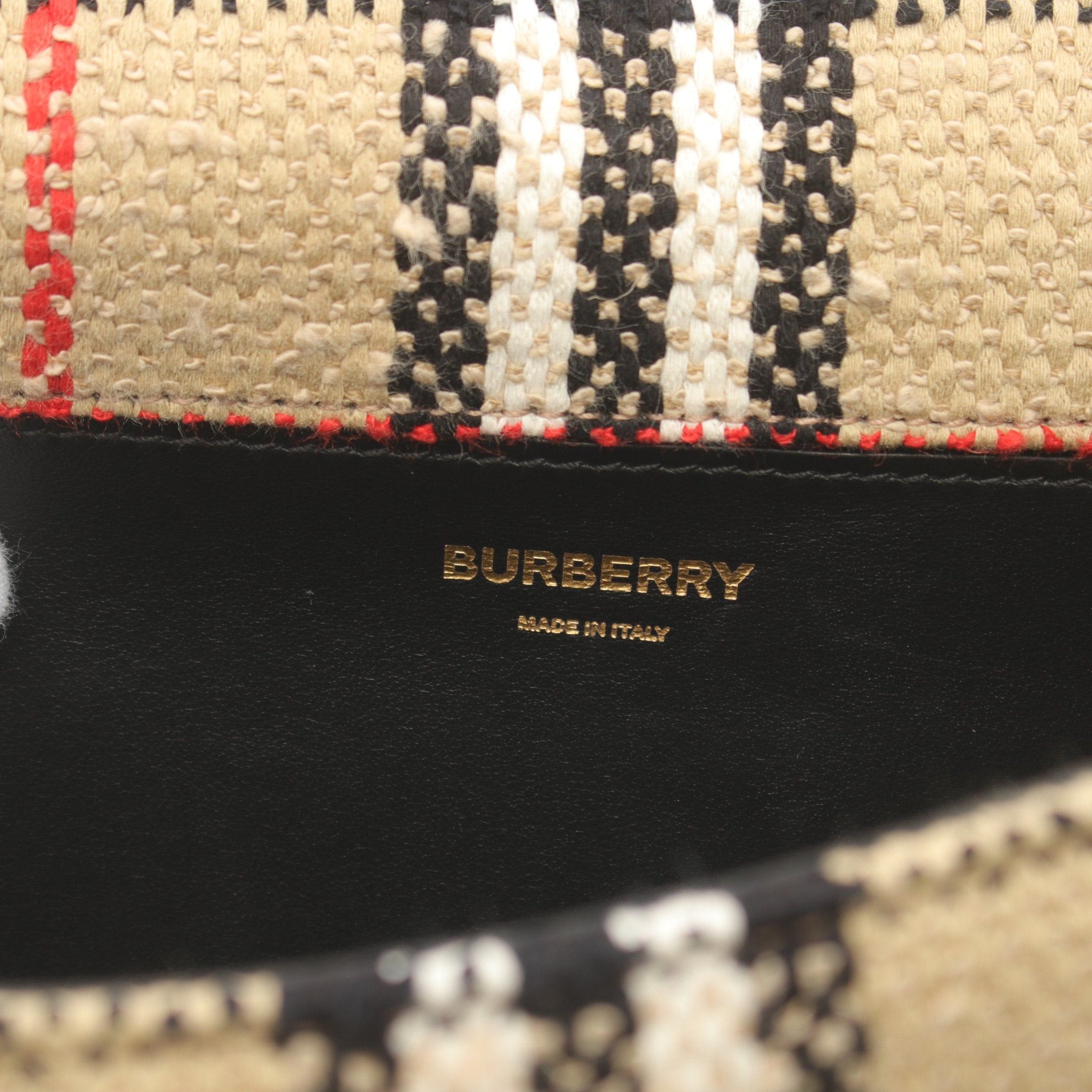 Burberry Burberry Lola Check Chain Shoulder Bag Canvas Leather Beige Black Multicolor Size ONE SIZE - 4 Thumbnail