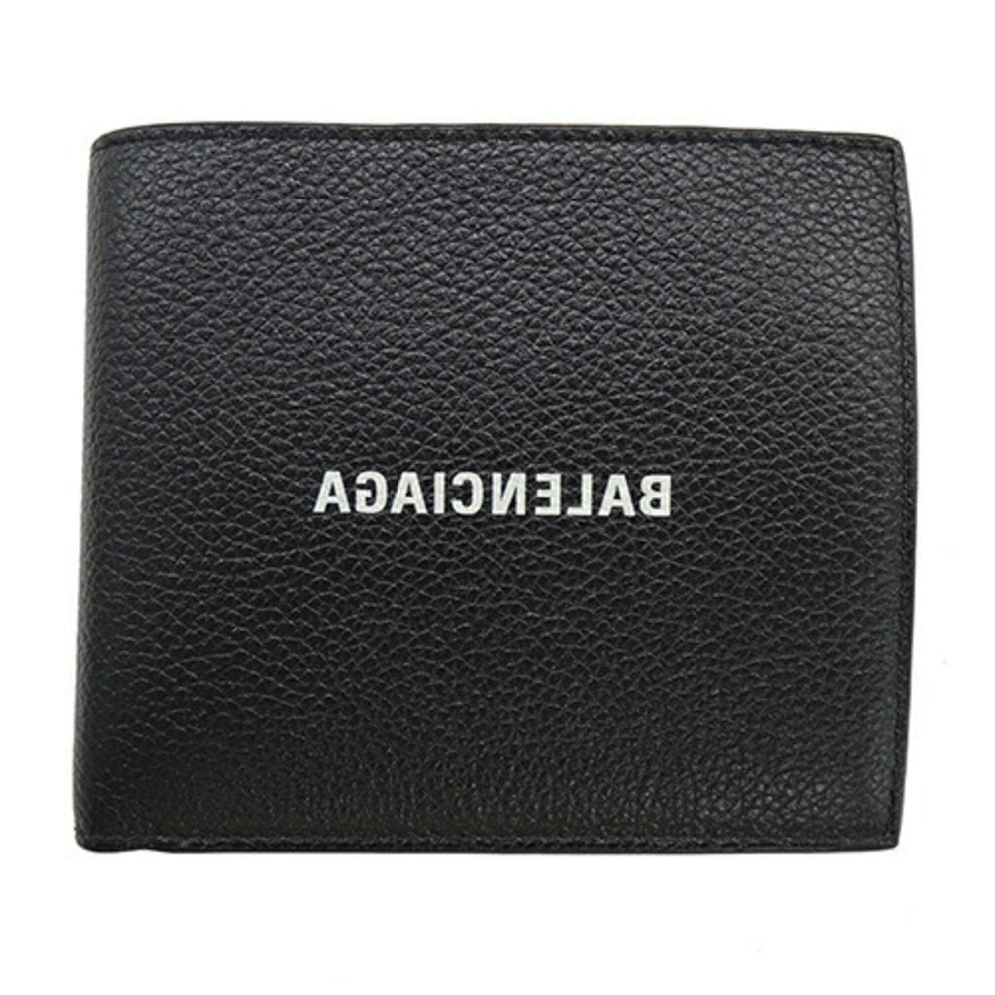 Balenciaga BALENCIAGA Men's Bi-fold Wallet Cash Square Folded Coin Leather Black 594315 Compact Size ONE SIZE - 2 Thumbnail