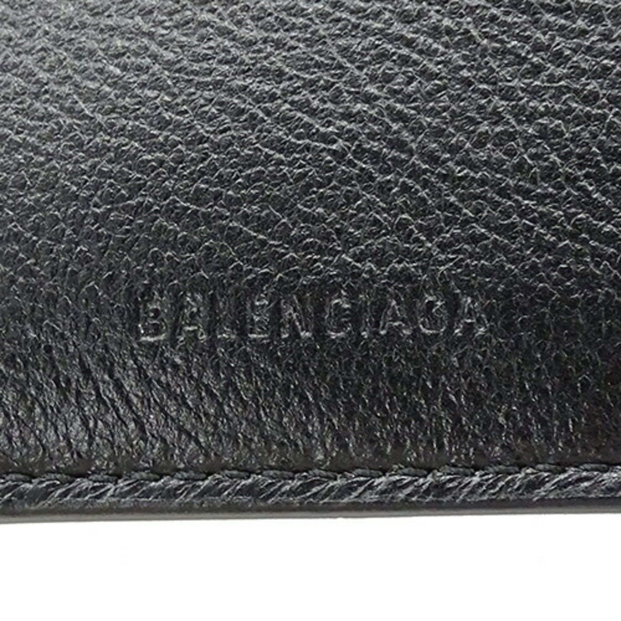 Balenciaga BALENCIAGA Men's Bi-fold Wallet Cash Square Folded Coin Leather Black 594315 Compact Size ONE SIZE - 6 Thumbnail