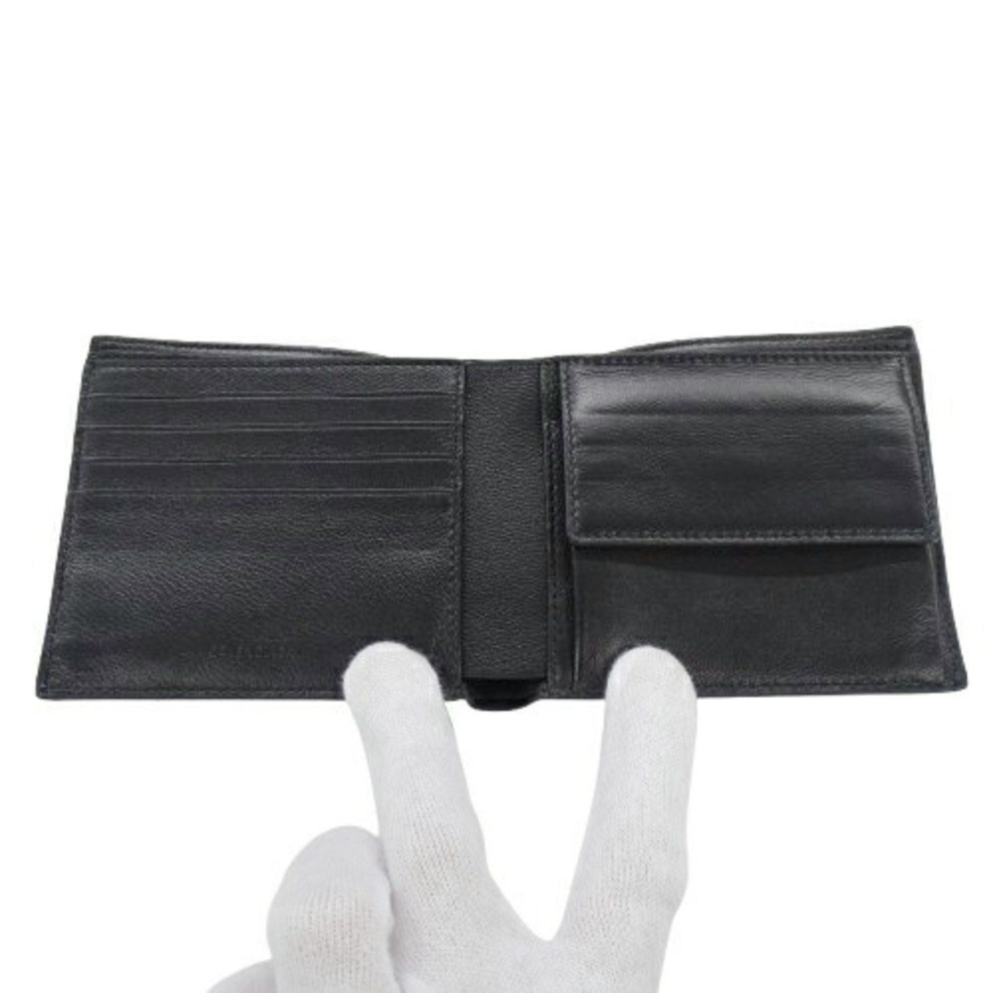 Balenciaga BALENCIAGA Men's Bi-fold Wallet Cash Square Folded Coin Leather Black 594315 Compact Size ONE SIZE - 5 Thumbnail