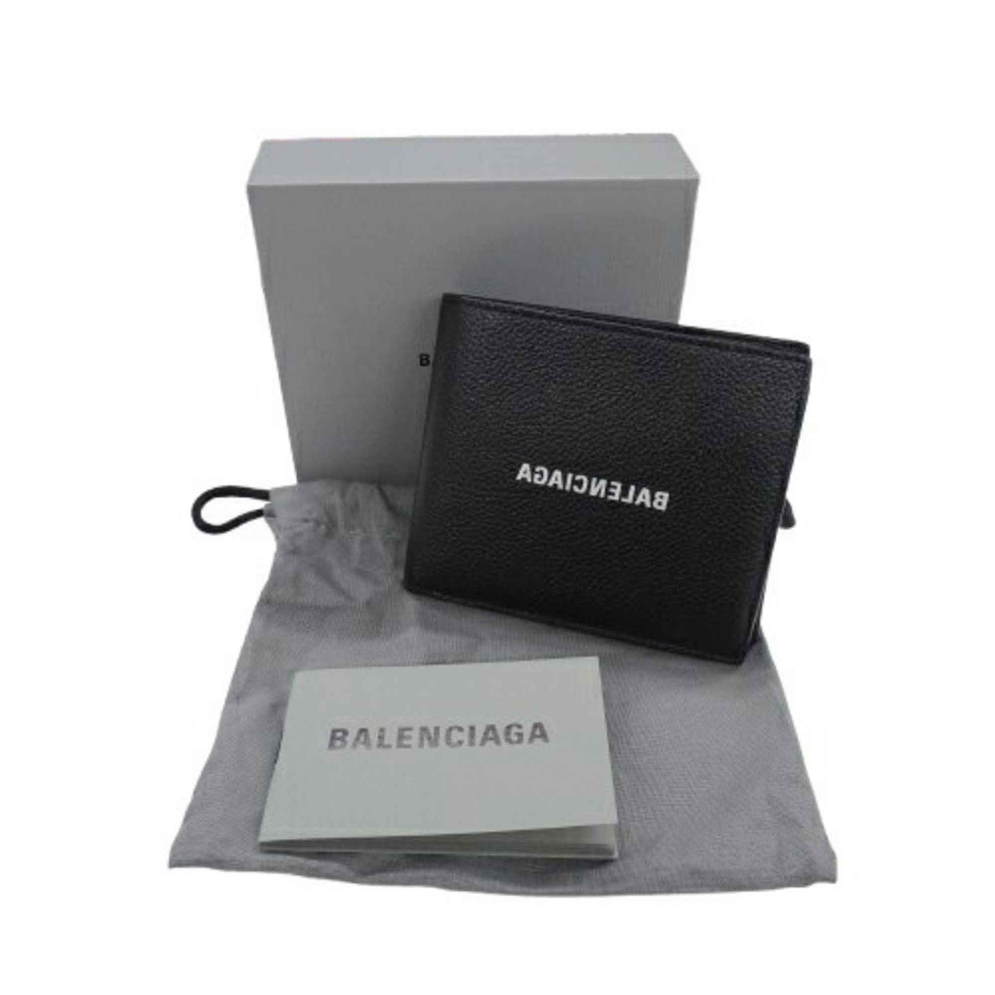 Balenciaga BALENCIAGA Men's Bi-fold Wallet Cash Square Folded Coin Leather Black 594315 Compact Size ONE SIZE - 11 Thumbnail