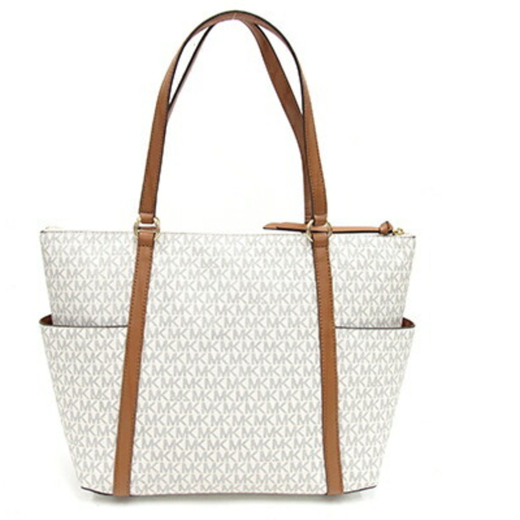 Michael Kors Michael Kors Tote Bag Nomad 30T0GNXT9B Off-white Brown PVC Leather Shoulder Tassel Women's MICHAEL KORS Size ONE SIZE - 2 Thumbnail
