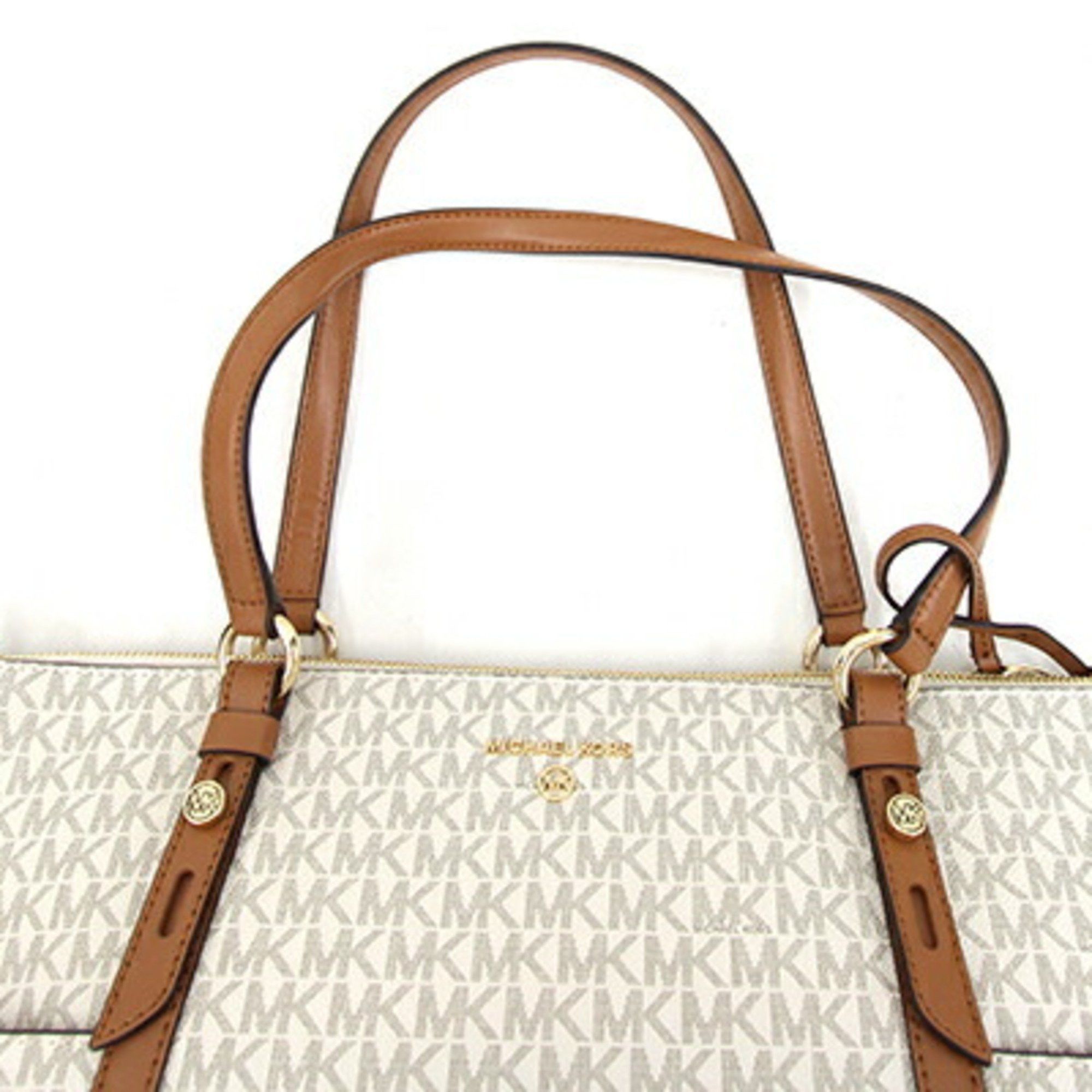 Michael Kors Michael Kors Tote Bag Nomad 30T0GNXT9B Off-white Brown PVC Leather Shoulder Tassel Women's MICHAEL KORS Size ONE SIZE - 6 Thumbnail
